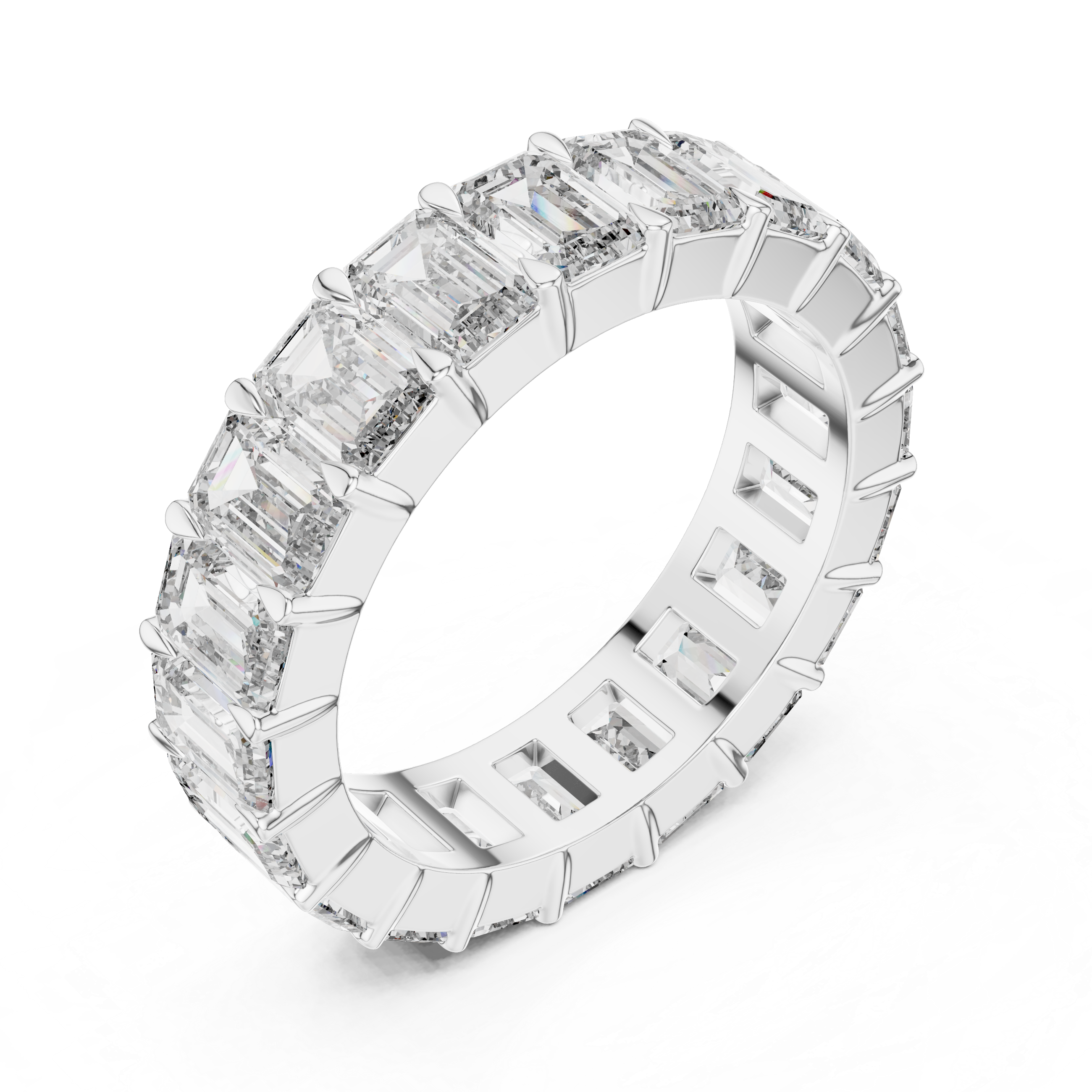 EMRALD SHAPE ETERNITY BAND