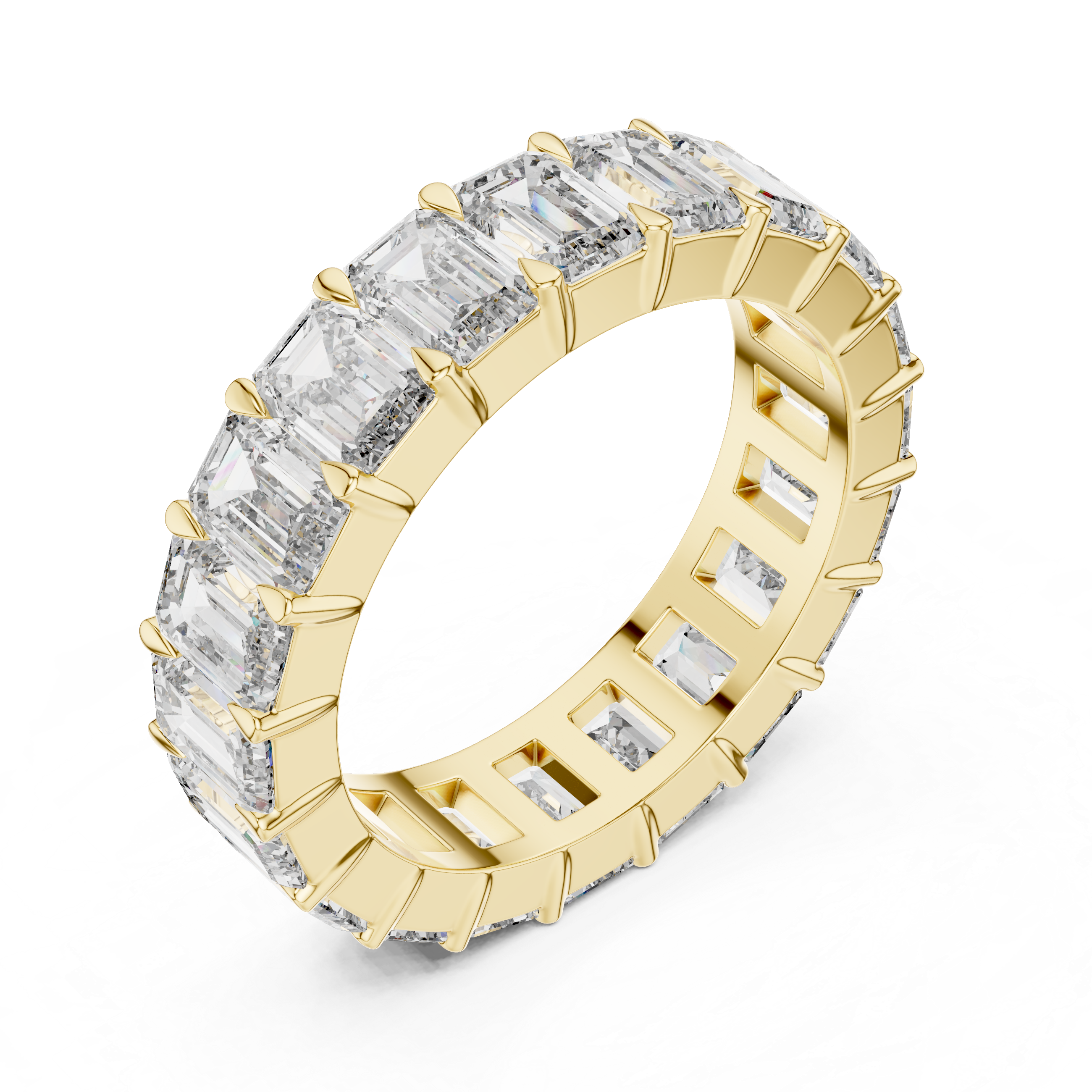 EMRALD SHAPE ETERNITY BAND
