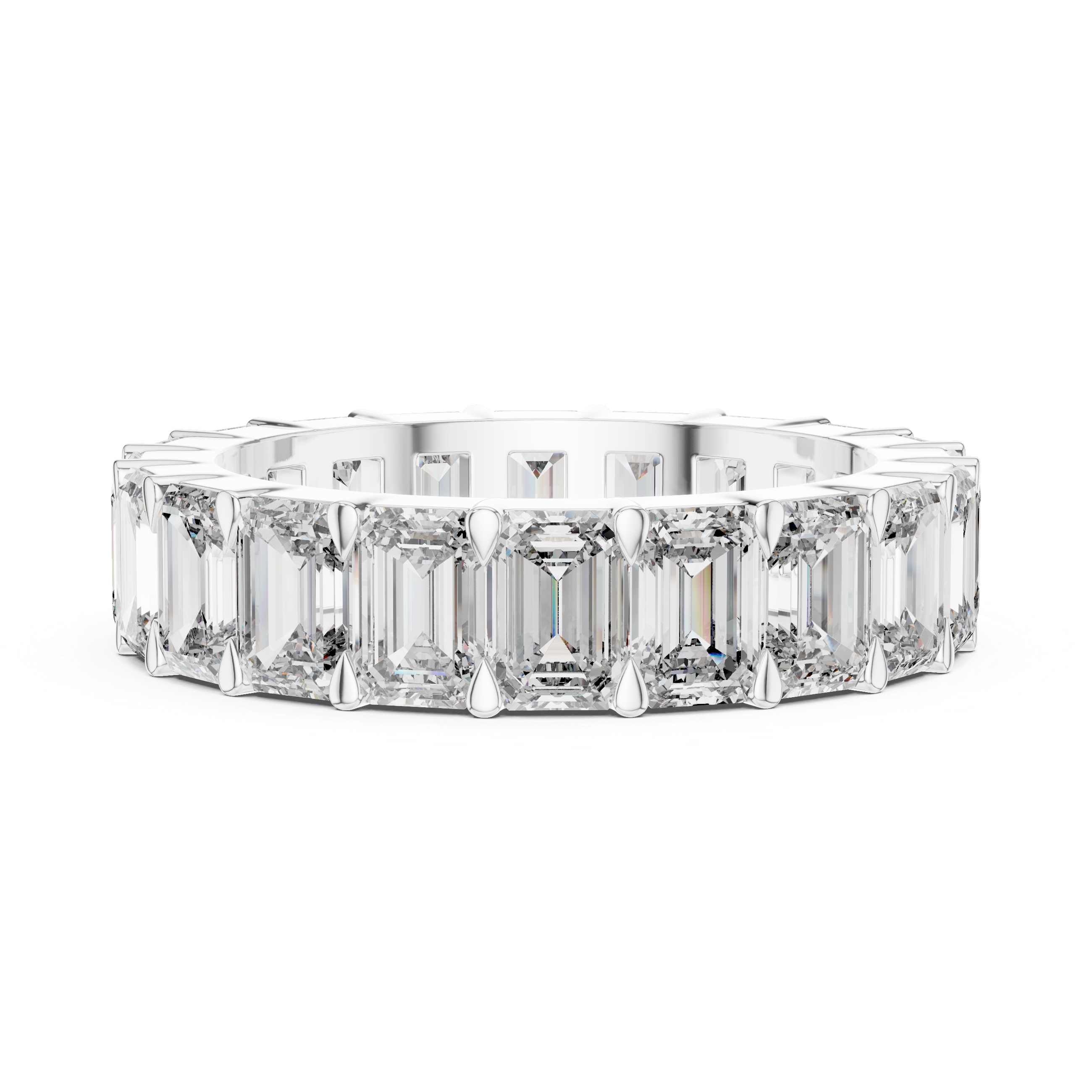 EMRALD SHAPE ETERNITY BAND