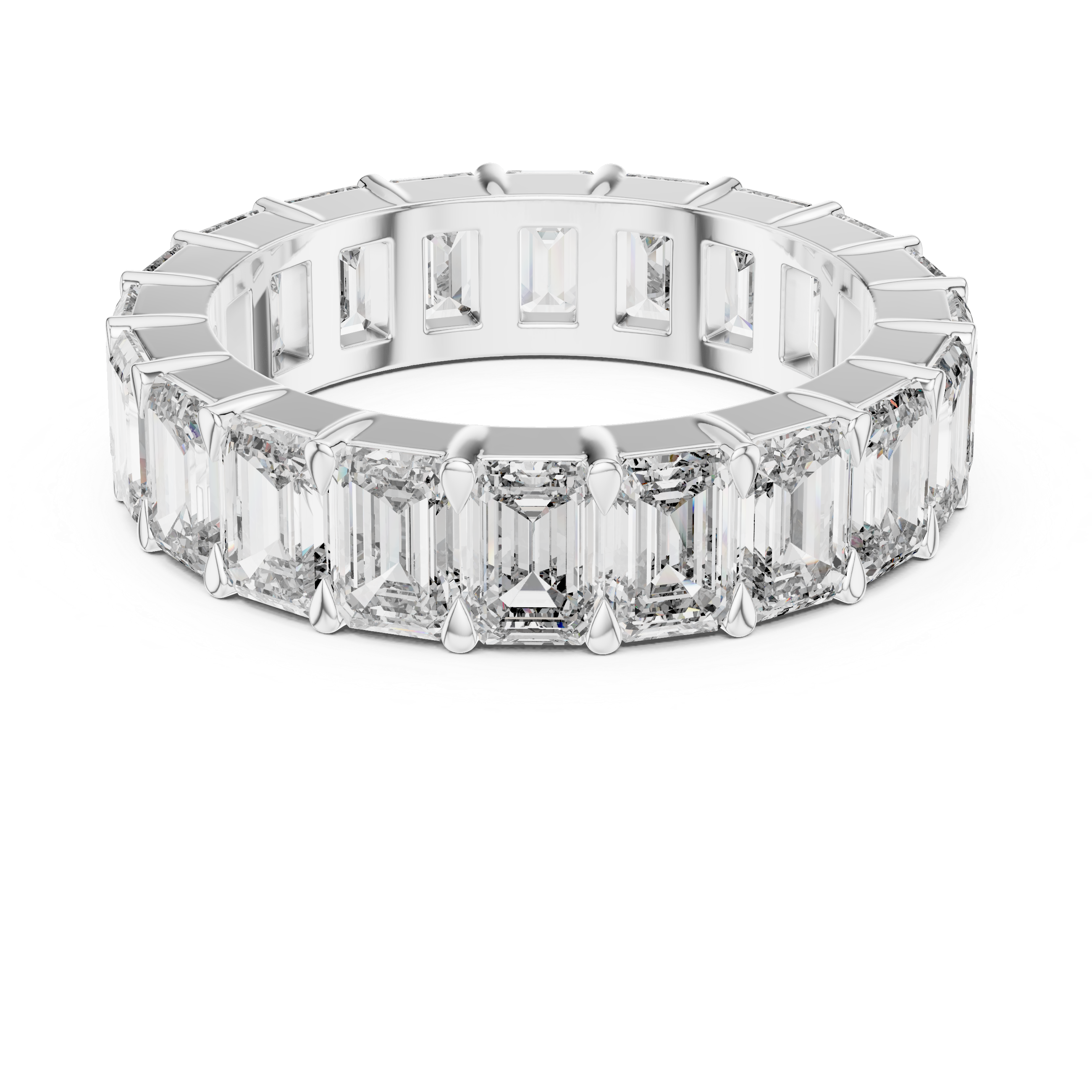 EMRALD SHAPE ETERNITY BAND