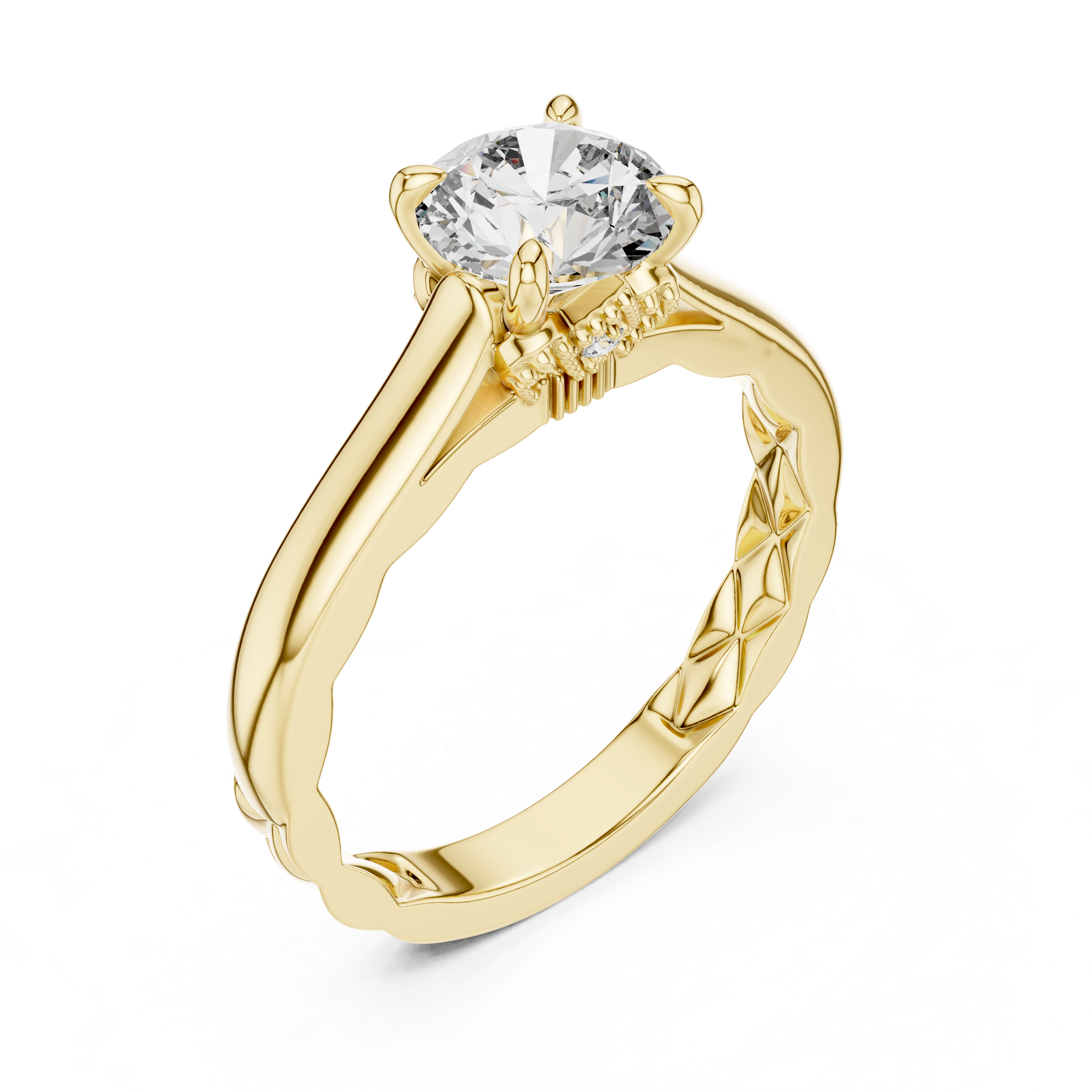 1CT SOLITAIRE RING WITH UNIQUE SHANK PETTERN