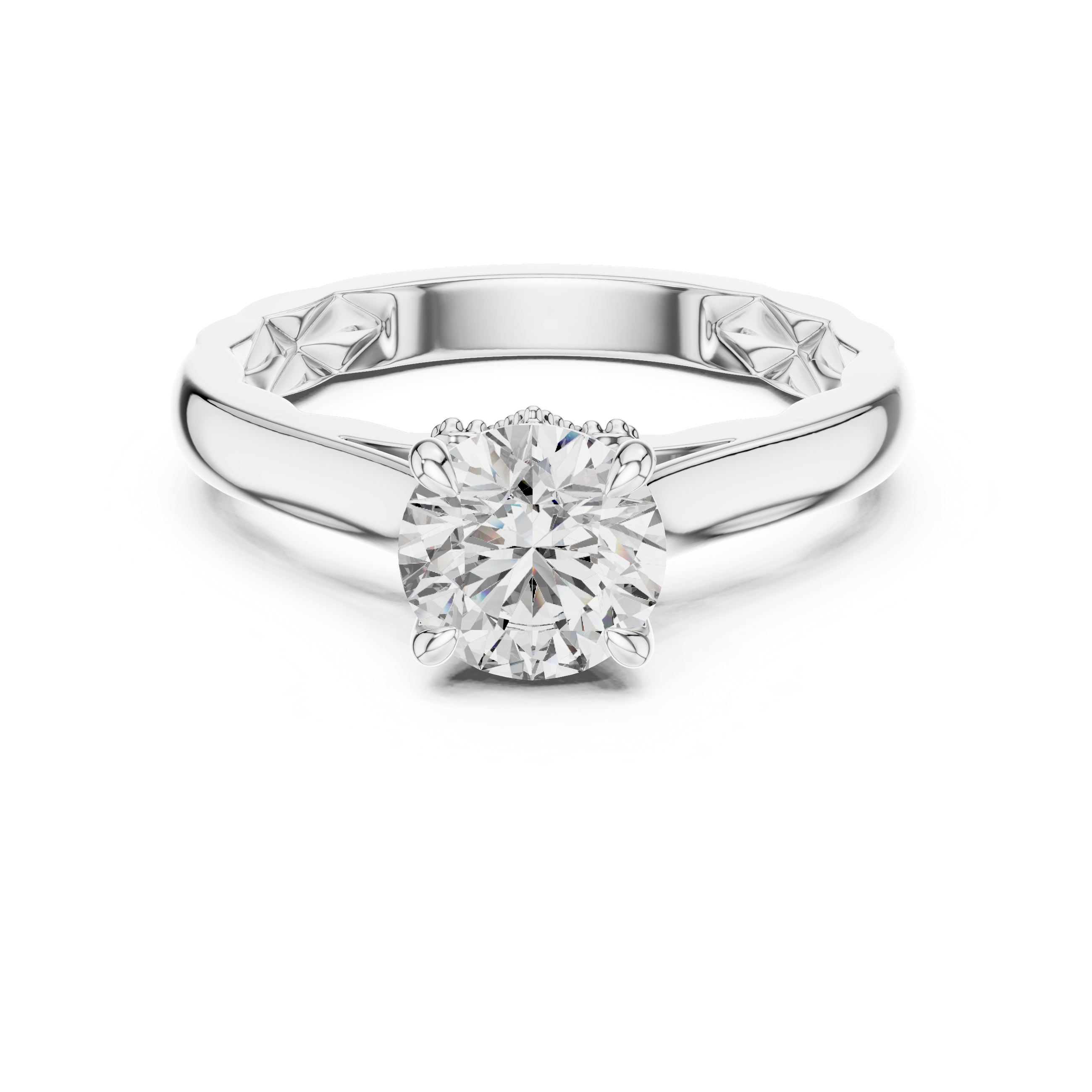 1CT SOLITAIRE RING WITH UNIQUE SHANK PETTERN
