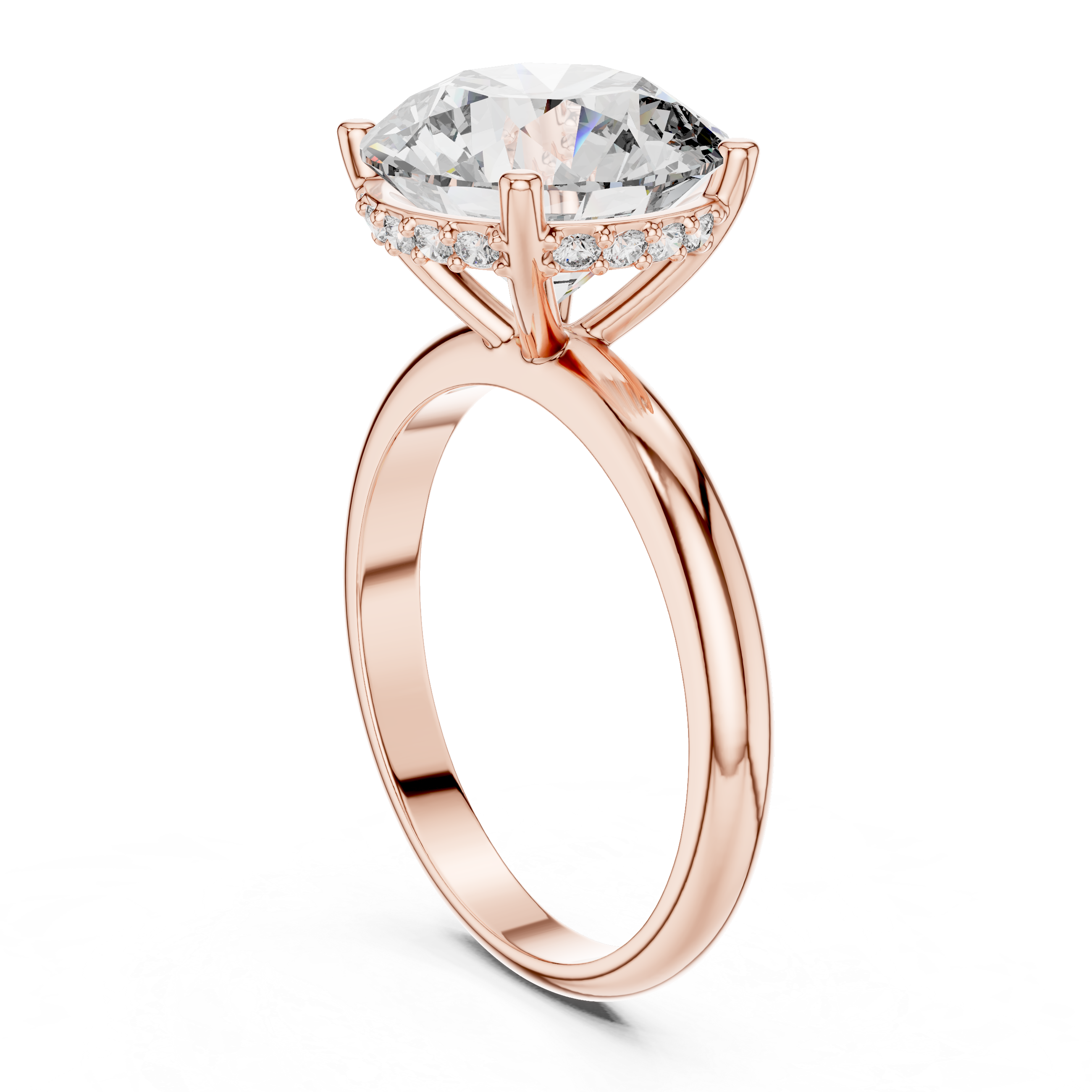 3.5CT ROUND ENGAGEMENT RING WITH HIDDEN HALO SETTING