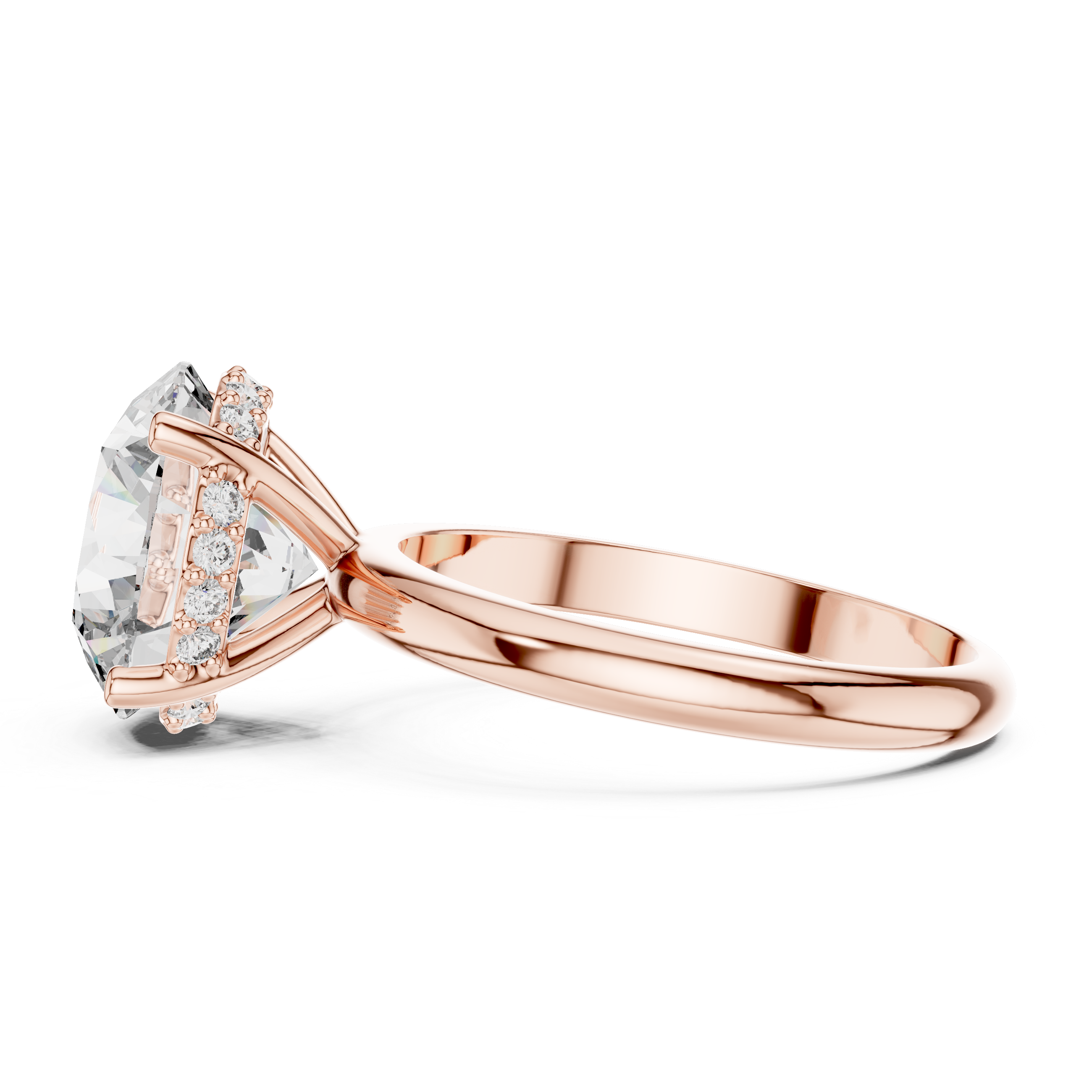 3.5CT ROUND ENGAGEMENT RING WITH HIDDEN HALO SETTING