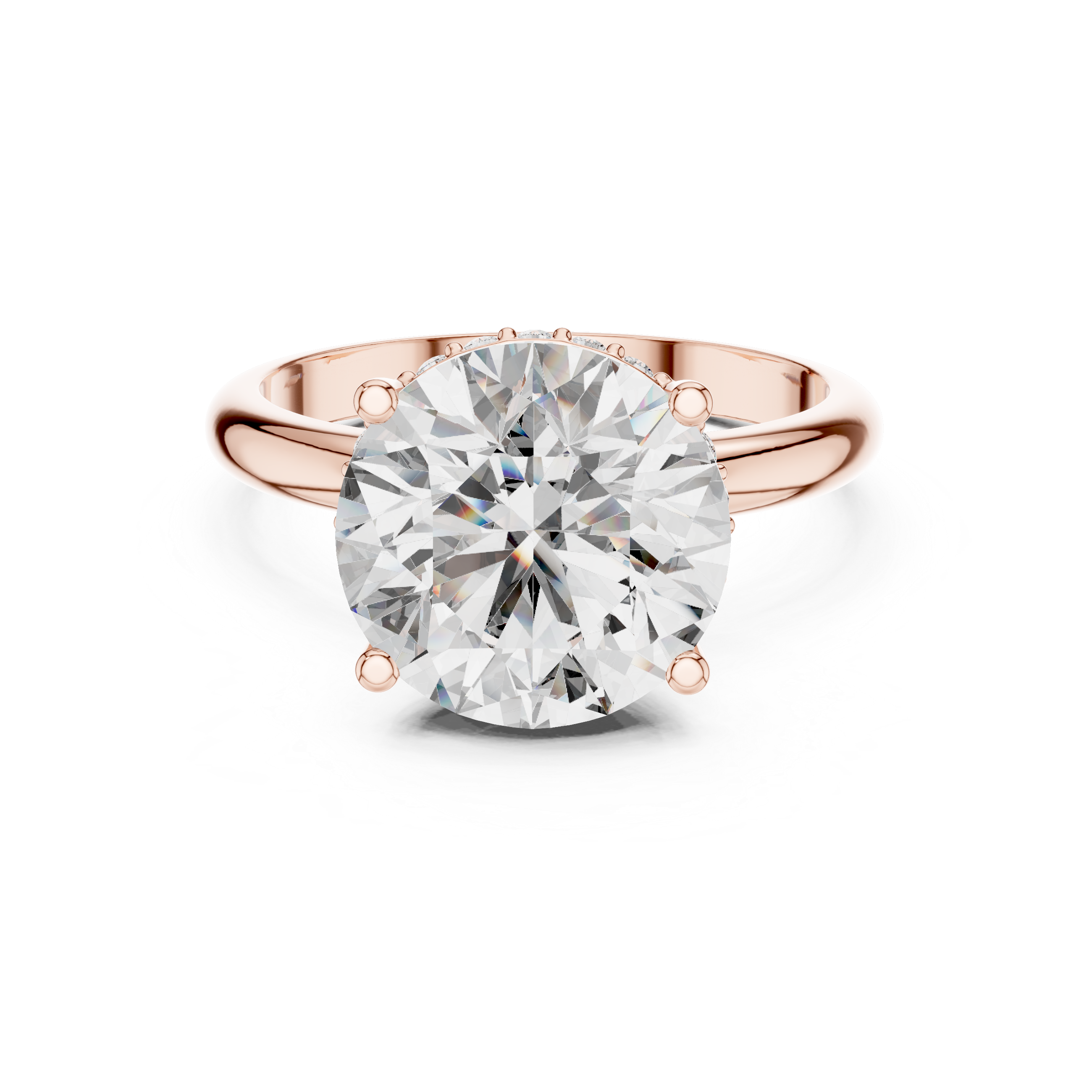 3.5CT ROUND ENGAGEMENT RING WITH HIDDEN HALO SETTING