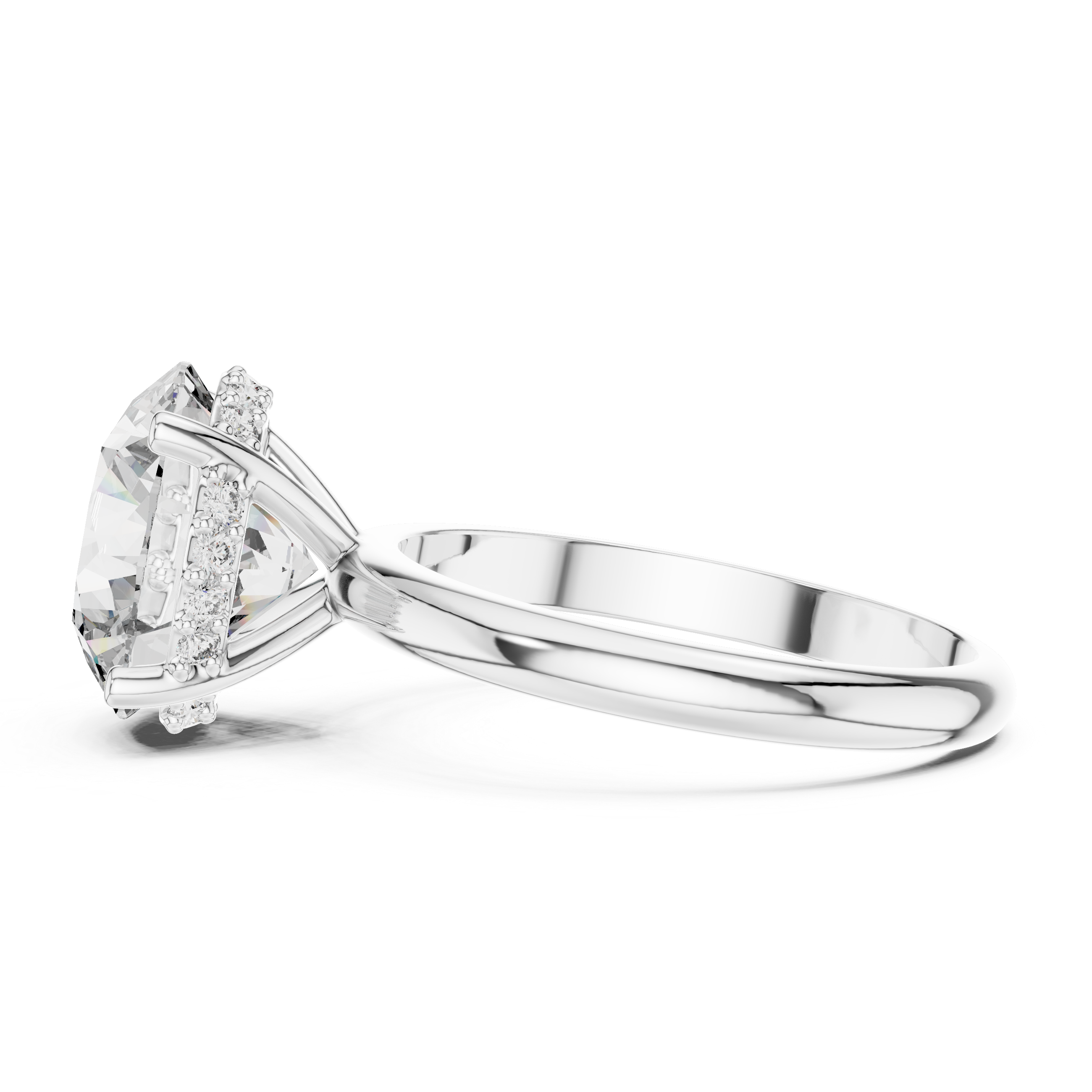 3.5CT ROUND ENGAGEMENT RING WITH HIDDEN HALO SETTING