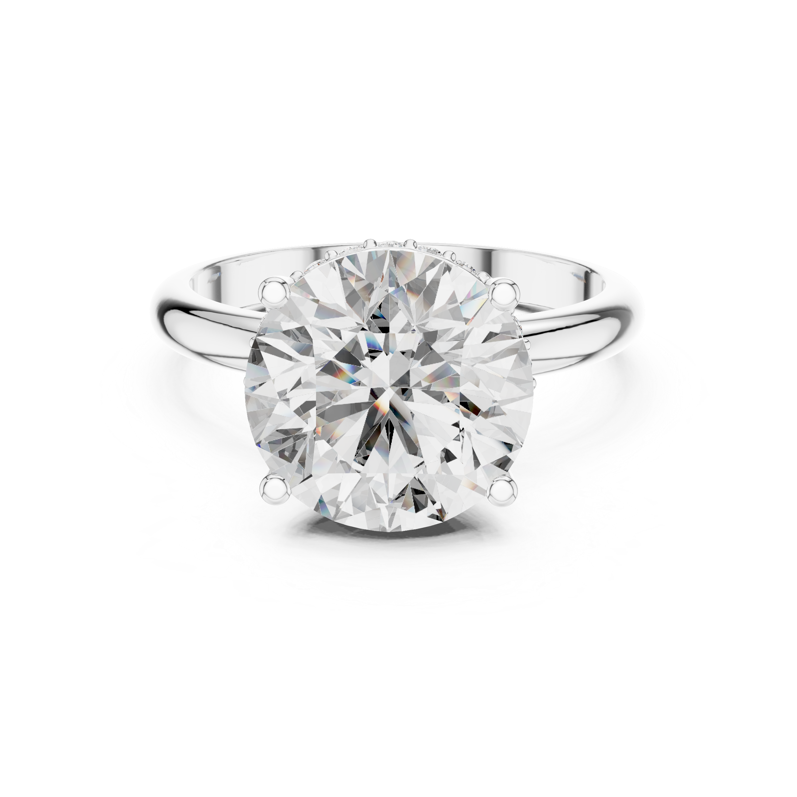 3.5CT ROUND ENGAGEMENT RING WITH HIDDEN HALO SETTING
