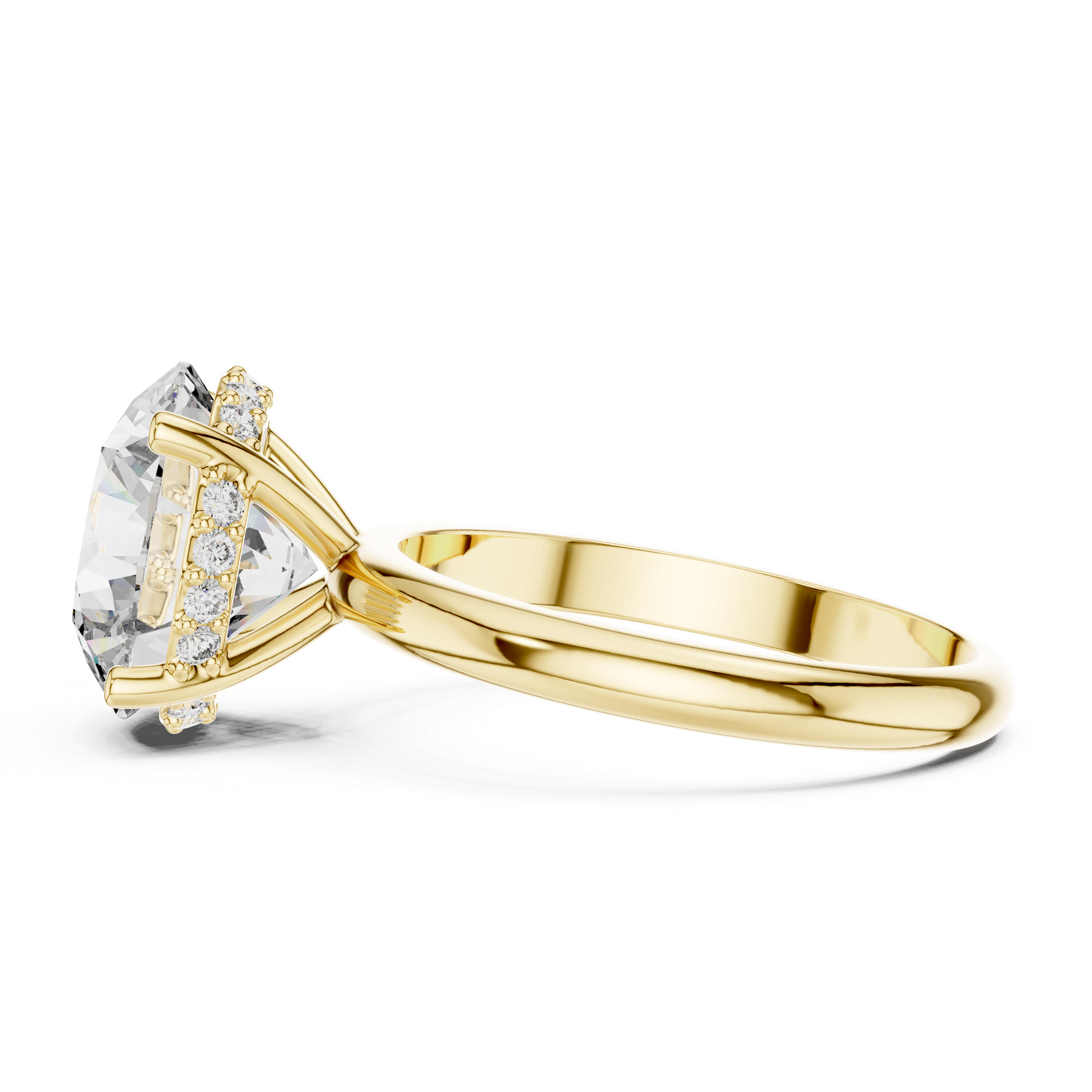 3.5CT ROUND ENGAGEMENT RING WITH HIDDEN HALO SETTING