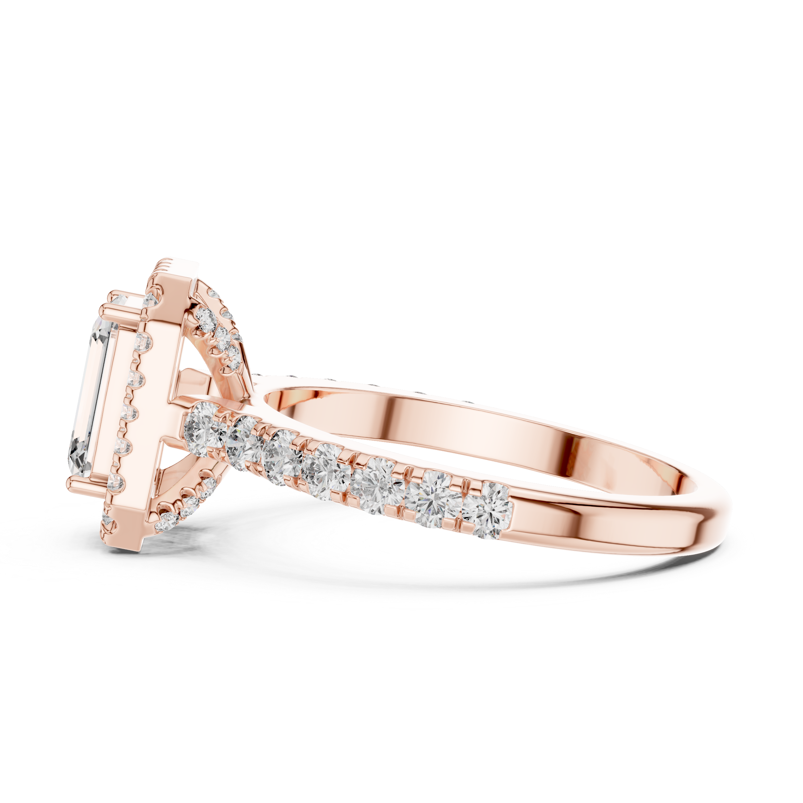 EMRALD ENGAGEMENT RING WITH HALO SETTING
