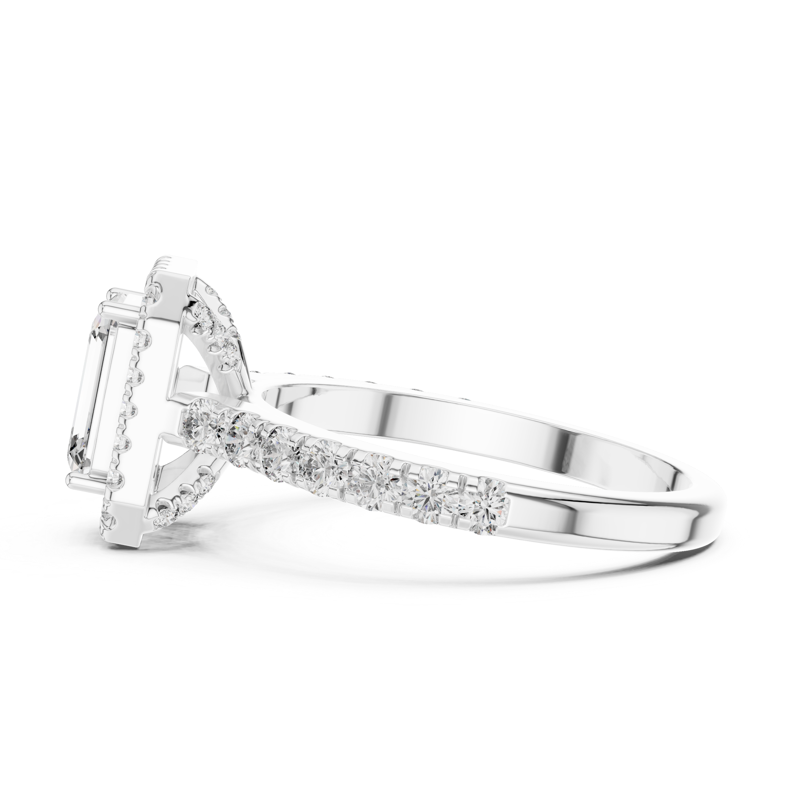 EMRALD ENGAGEMENT RING WITH HALO SETTING
