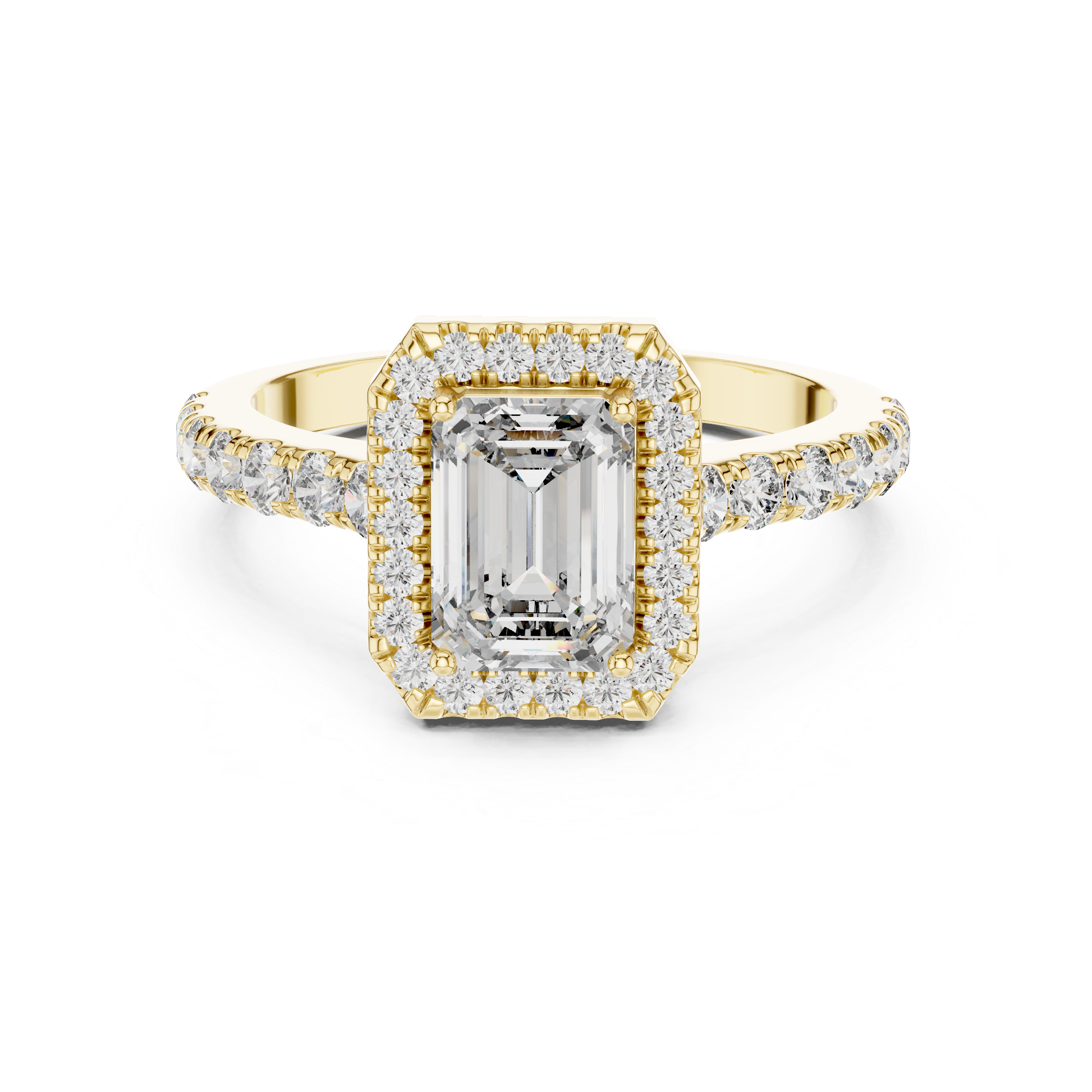 EMRALD ENGAGEMENT RING WITH HALO SETTING
