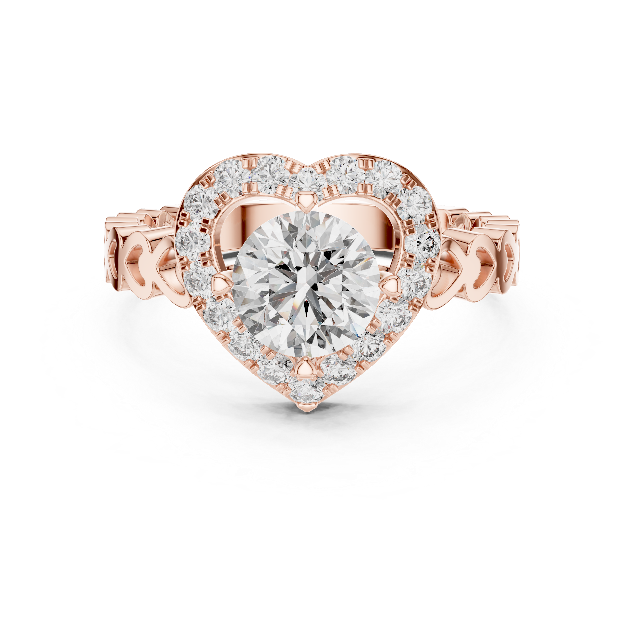 Heart Shape Halo Ring