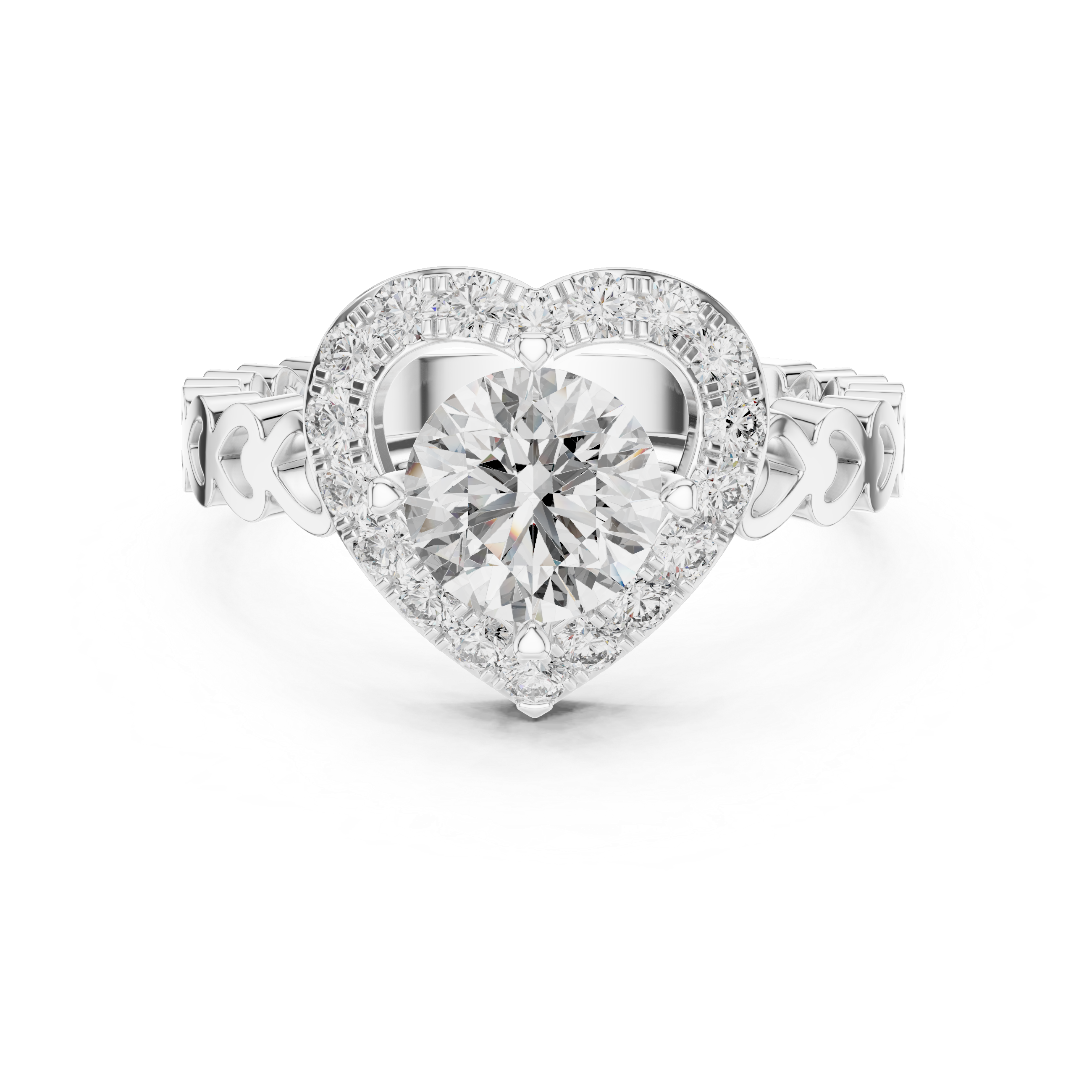 Heart Shape Halo Ring