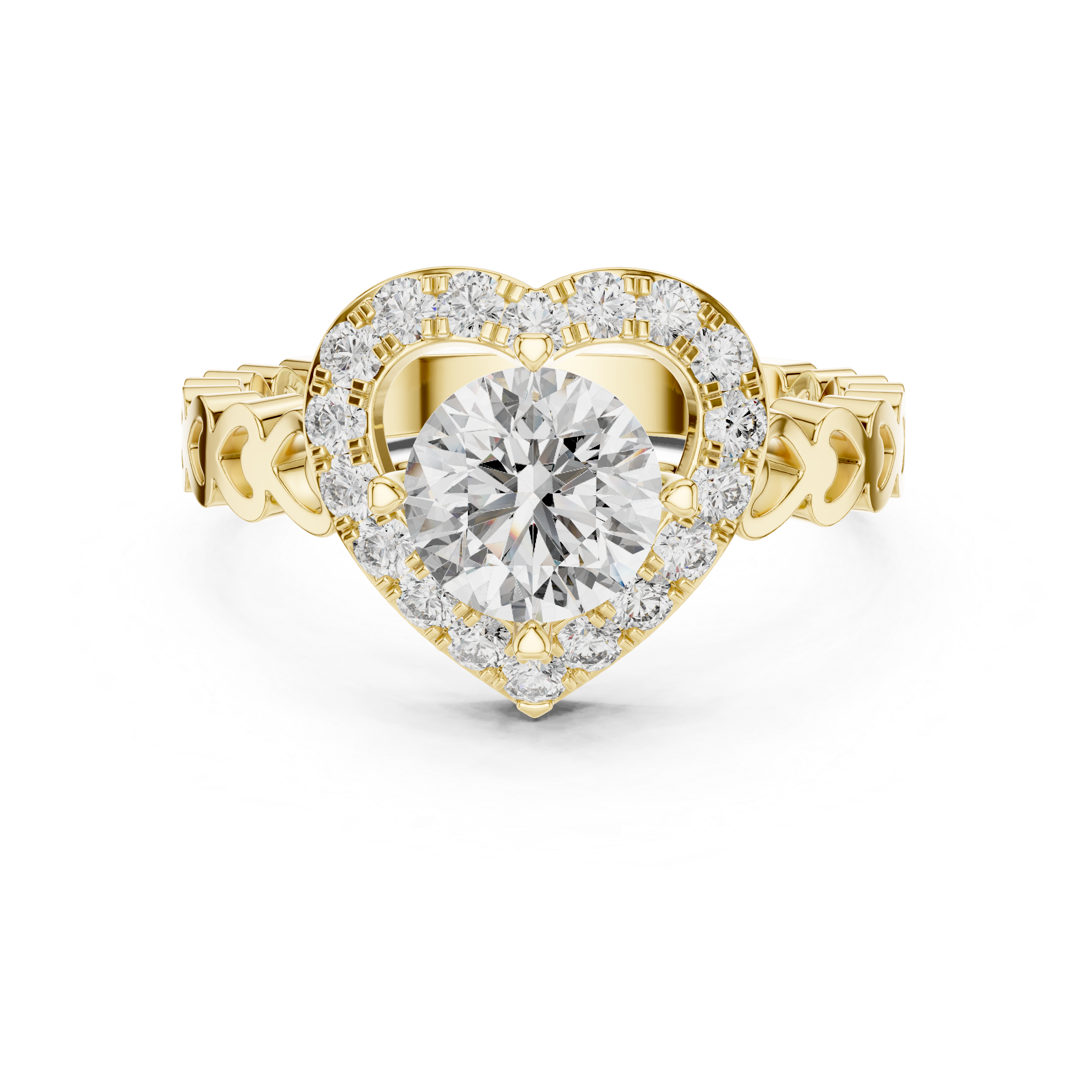 Heart Shape Halo Ring