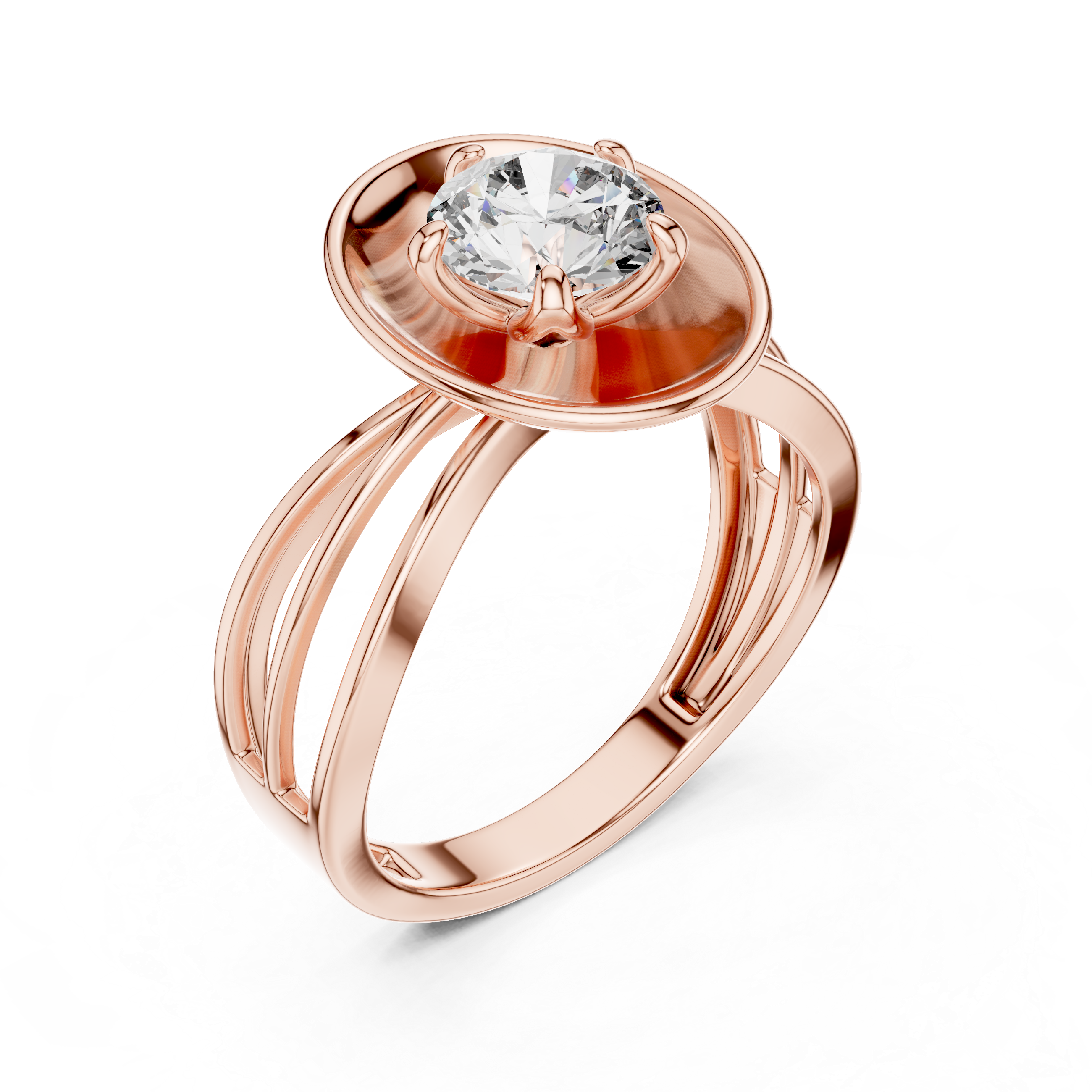 1ct SOLITAIRE SIMPLE RING BAND