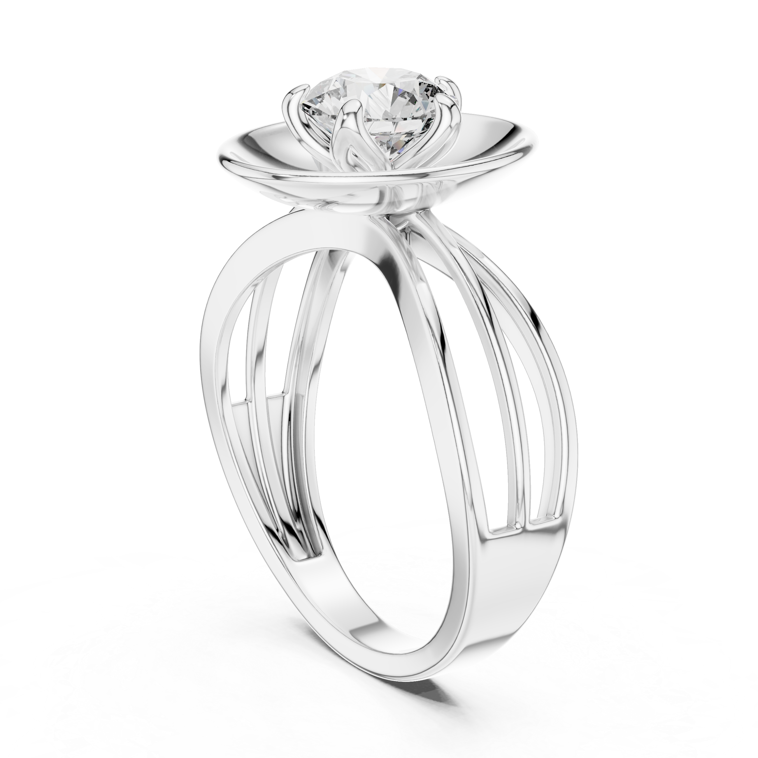 1ct SOLITAIRE SIMPLE RING BAND