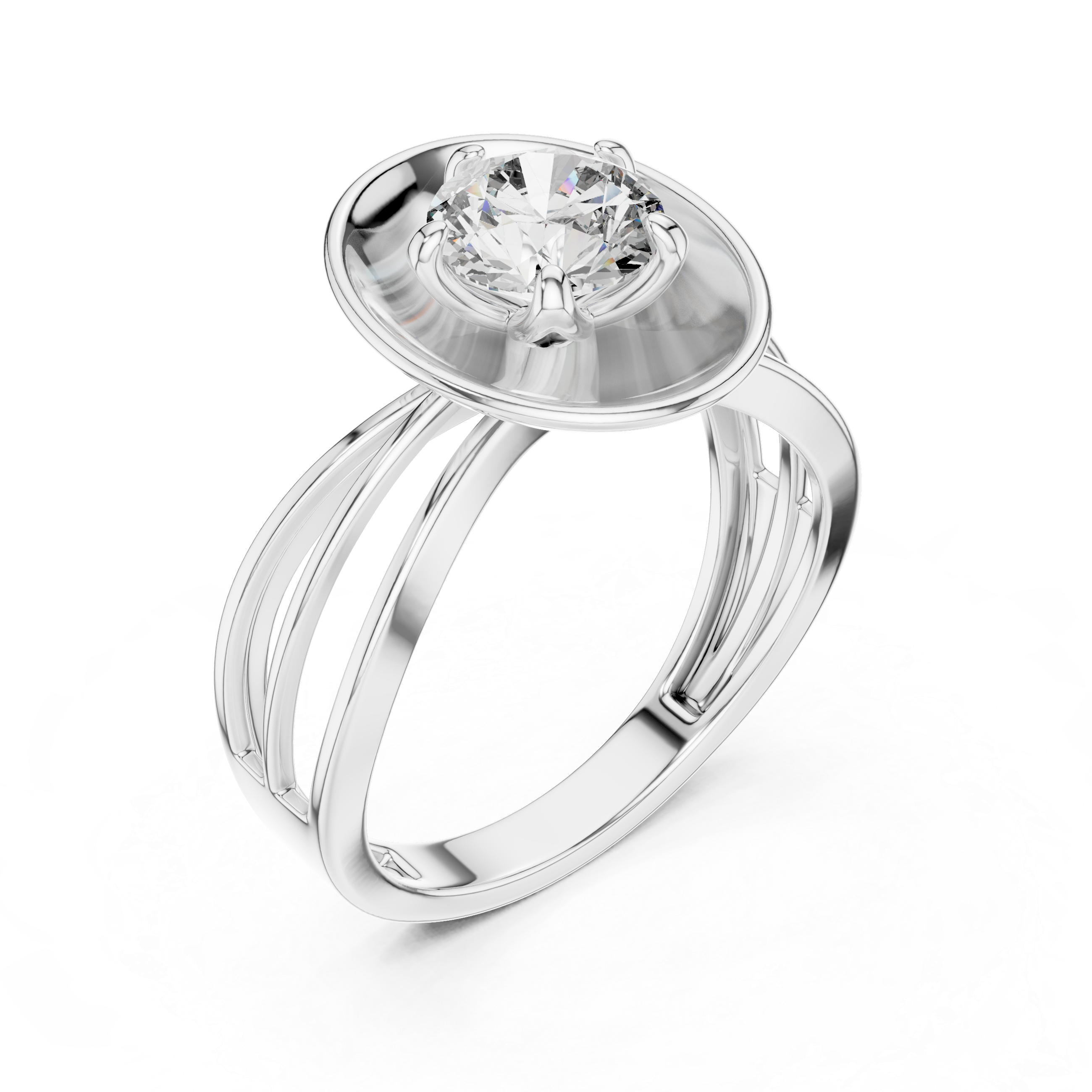 1ct SOLITAIRE SIMPLE RING BAND