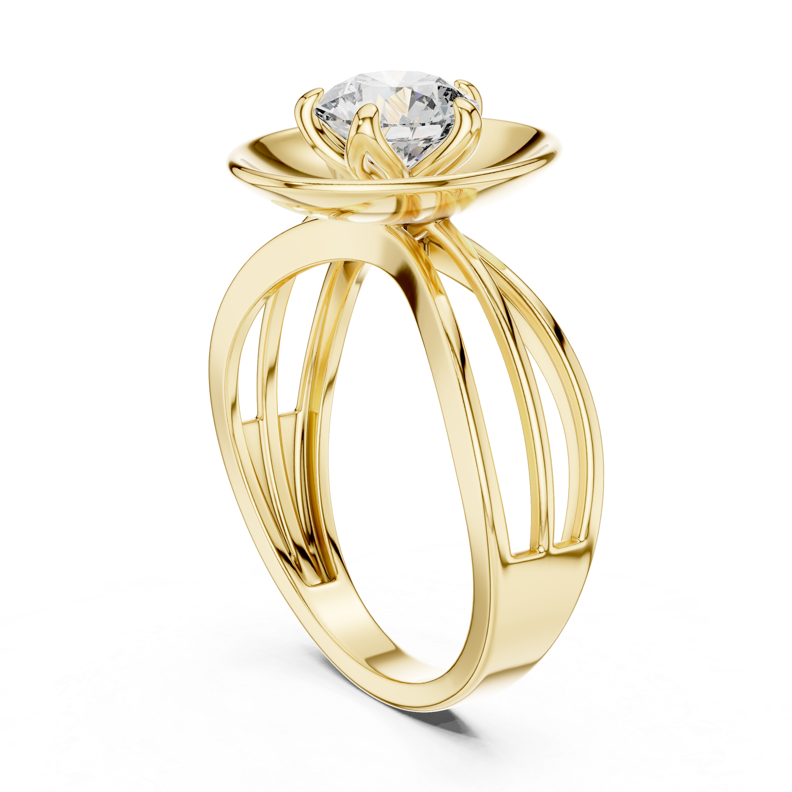 1ct SOLITAIRE SIMPLE RING BAND