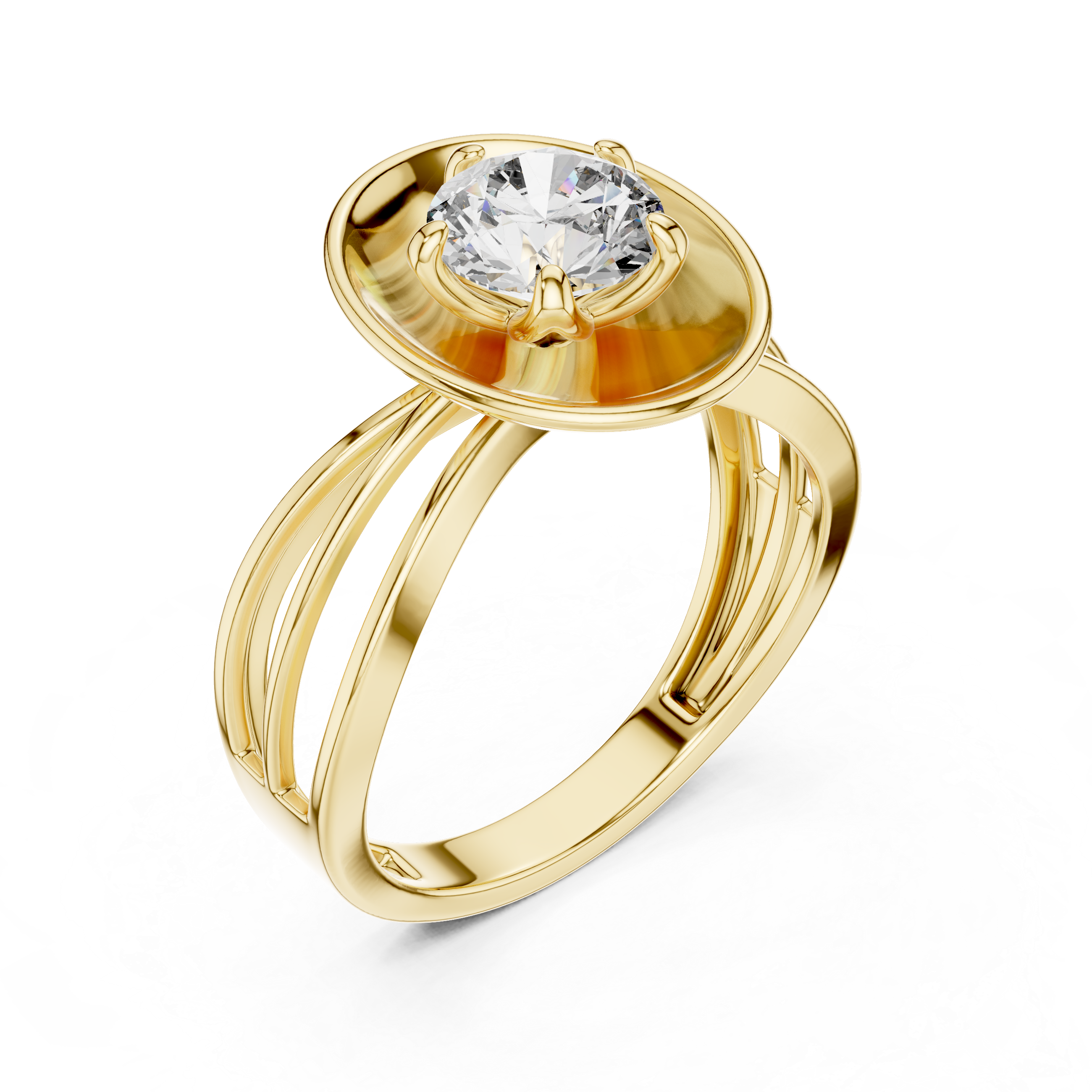 1ct SOLITAIRE SIMPLE RING BAND