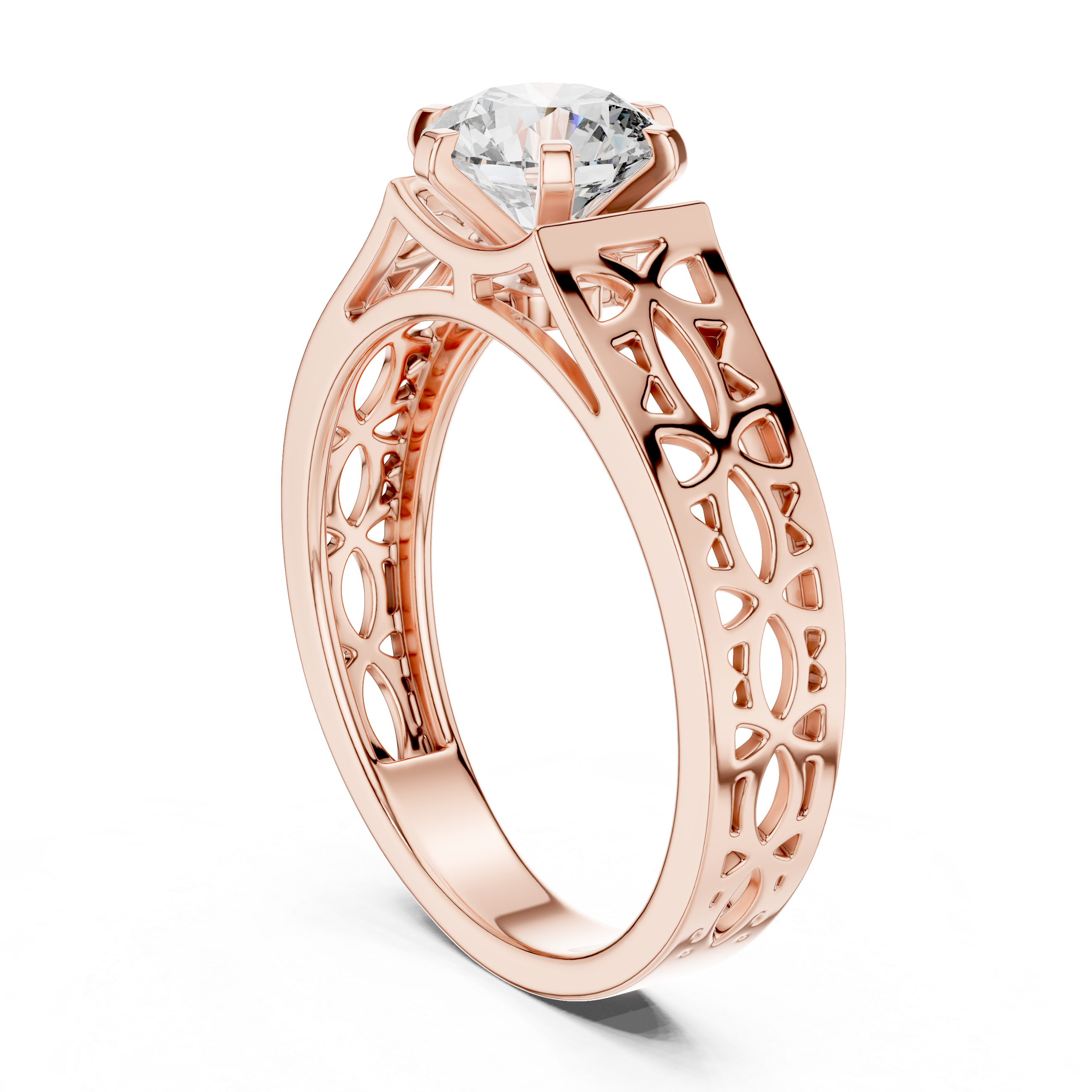 1CT SOLTAIRE RING WITH UNIQUE SHANK