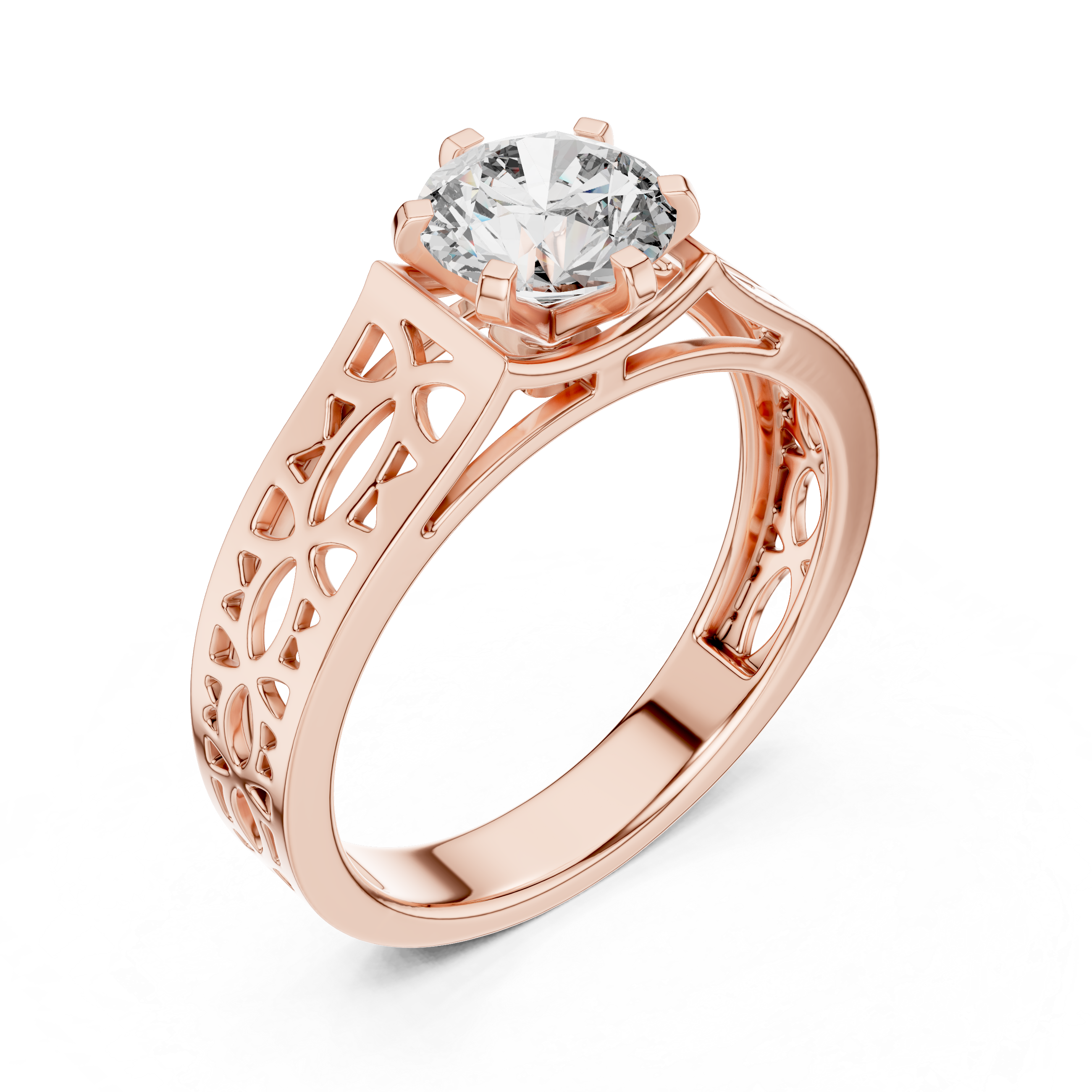1CT SOLTAIRE RING WITH UNIQUE SHANK