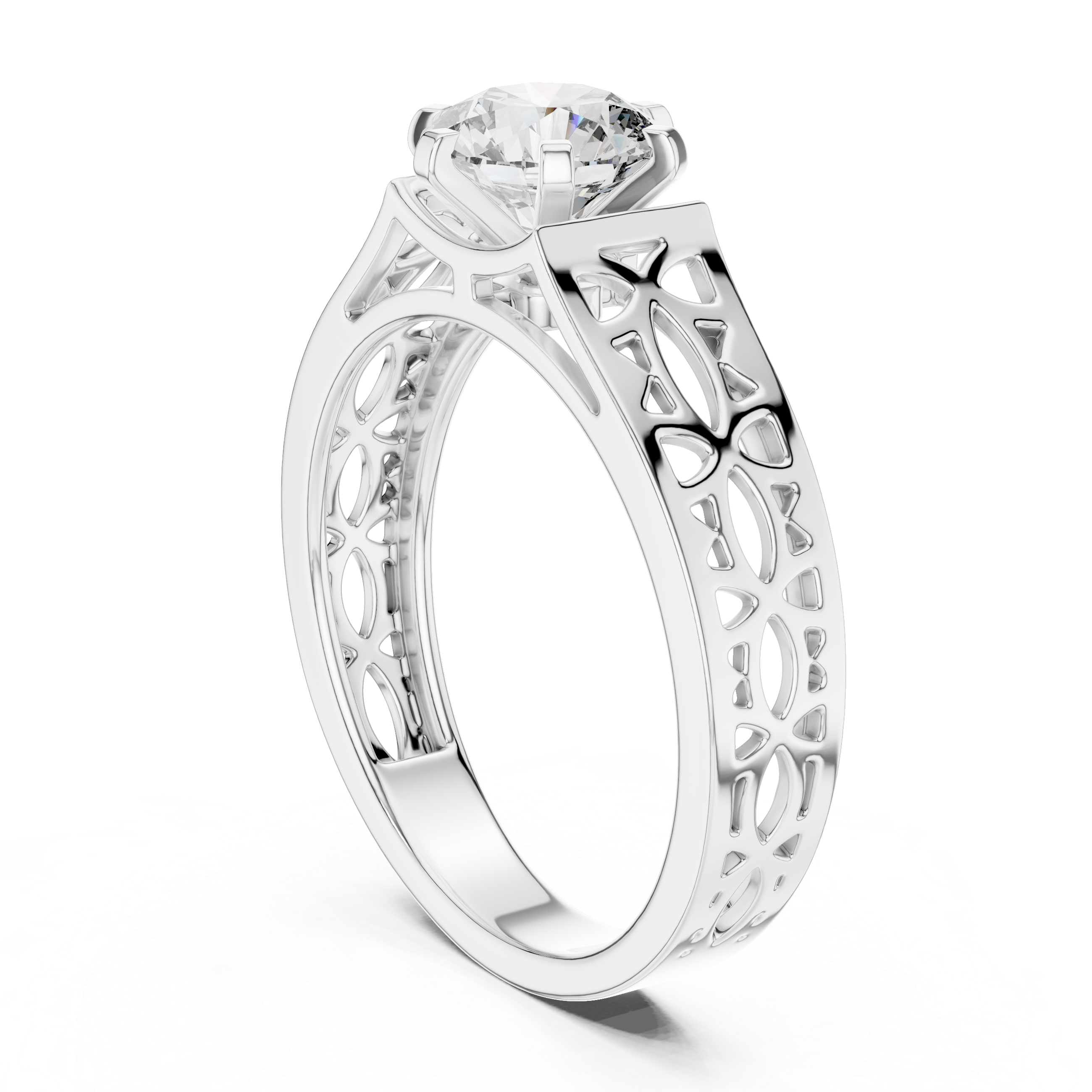1CT SOLTAIRE RING WITH UNIQUE SHANK