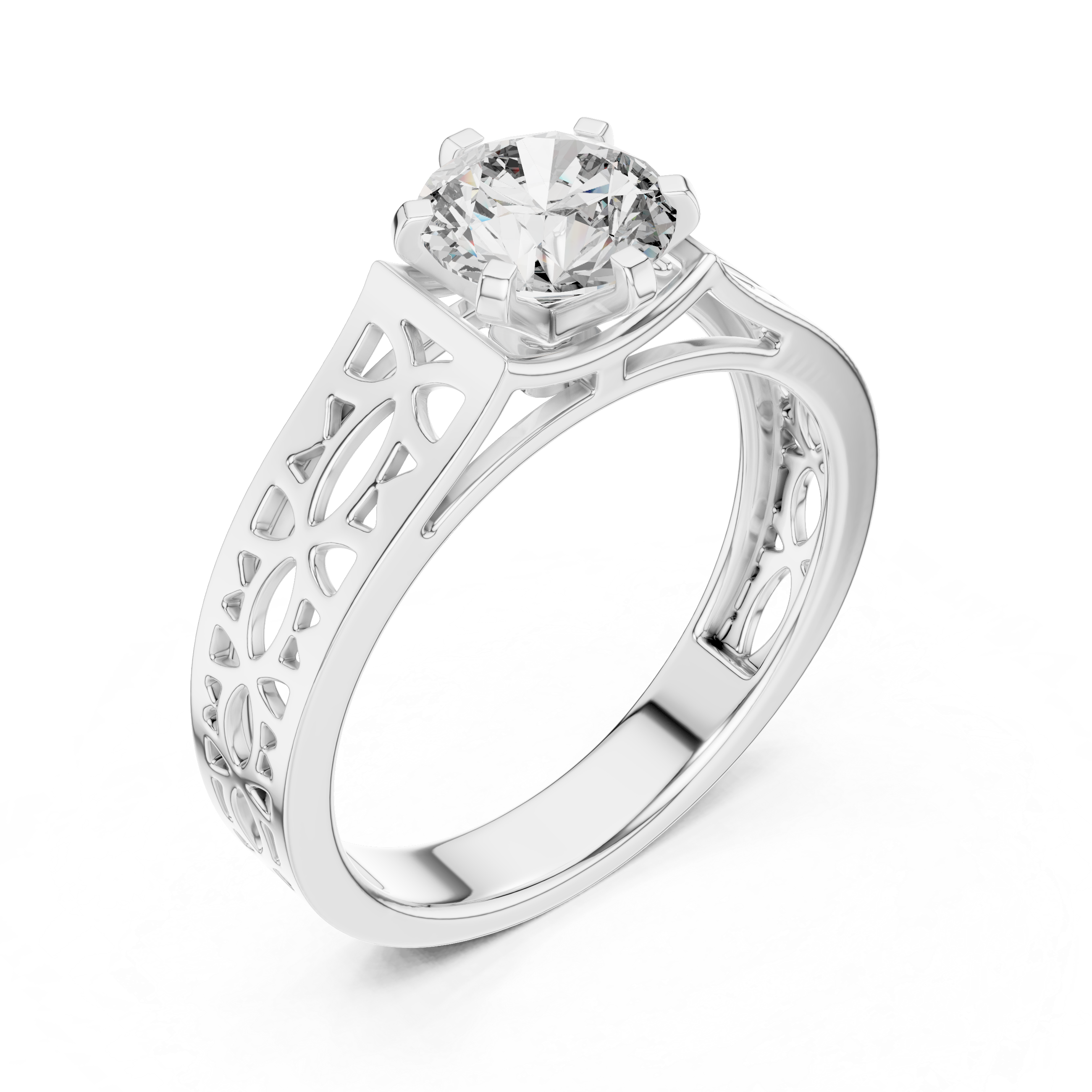 1CT SOLTAIRE RING WITH UNIQUE SHANK