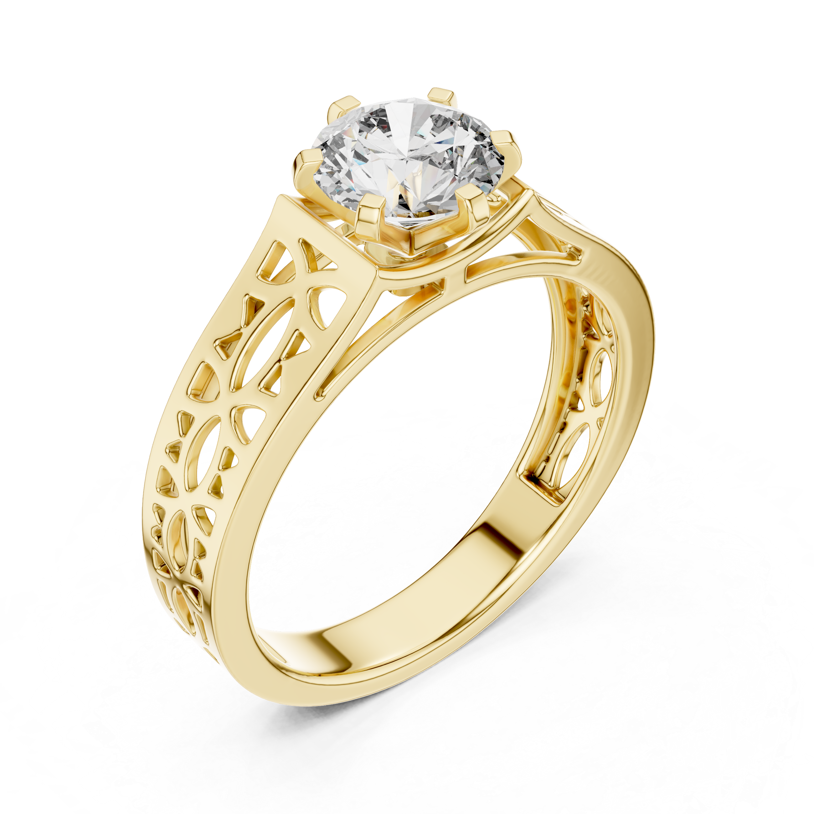 1CT SOLTAIRE RING WITH UNIQUE SHANK