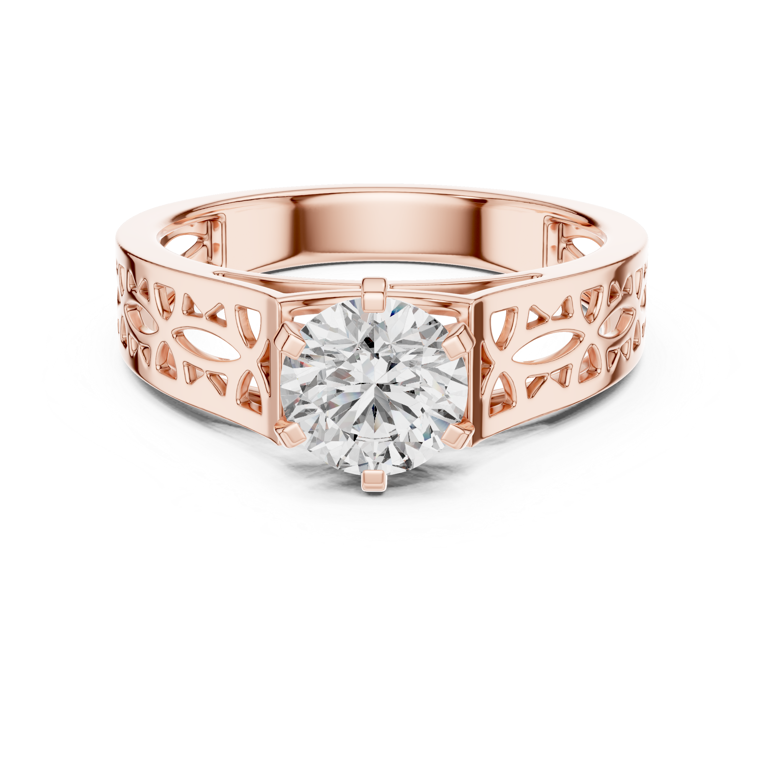 1CT SOLTAIRE RING WITH UNIQUE SHANK