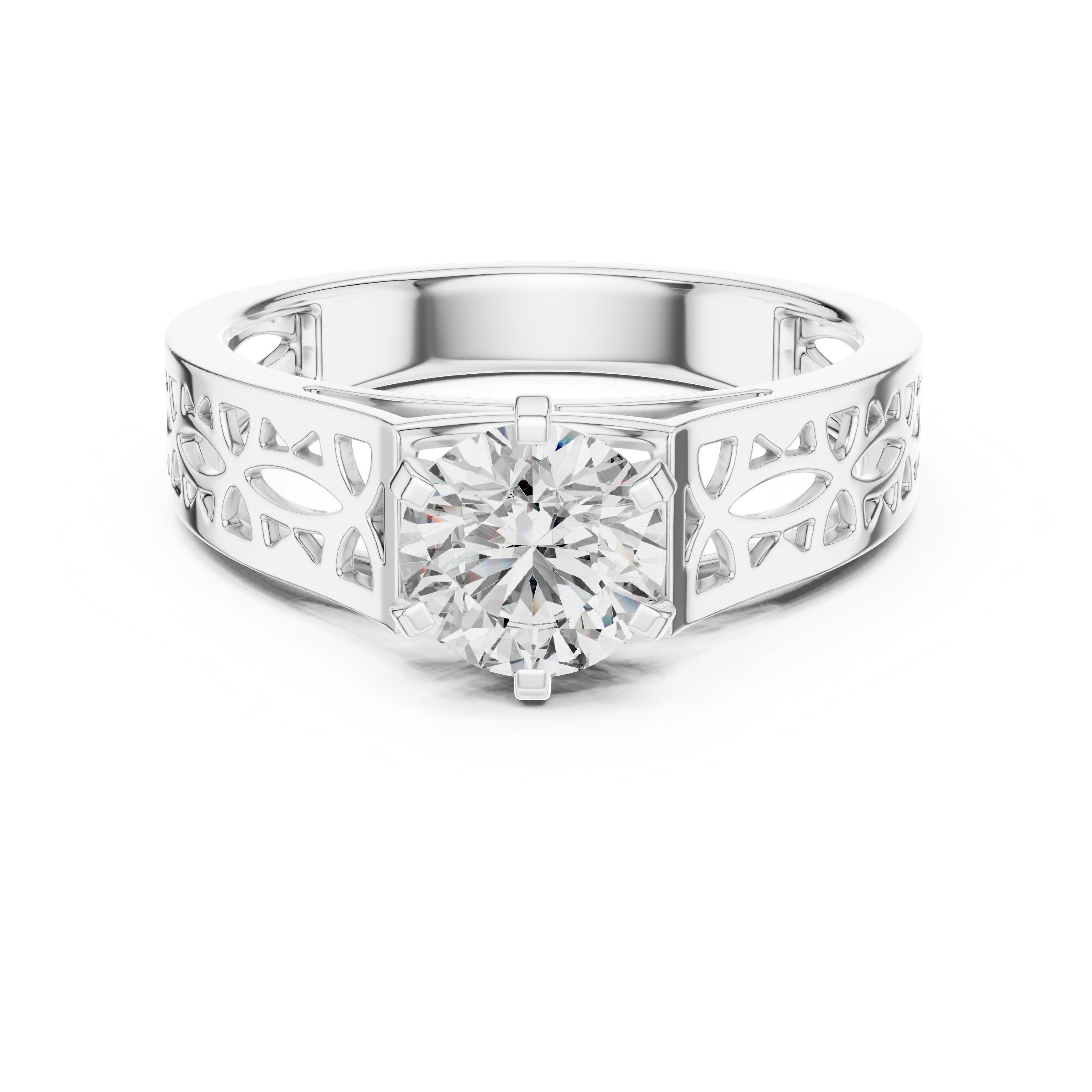1CT SOLTAIRE RING WITH UNIQUE SHANK