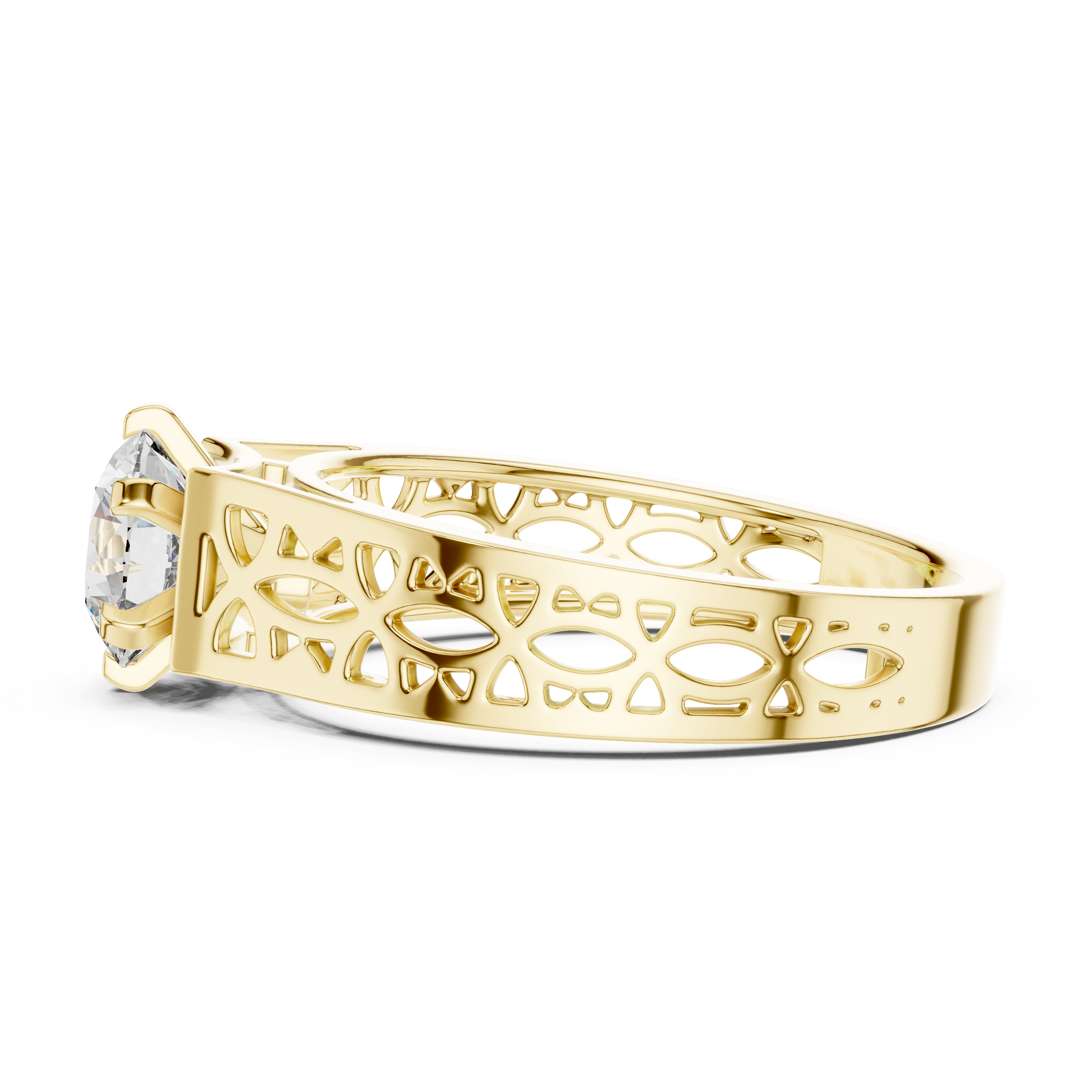 1CT SOLTAIRE RING WITH UNIQUE SHANK
