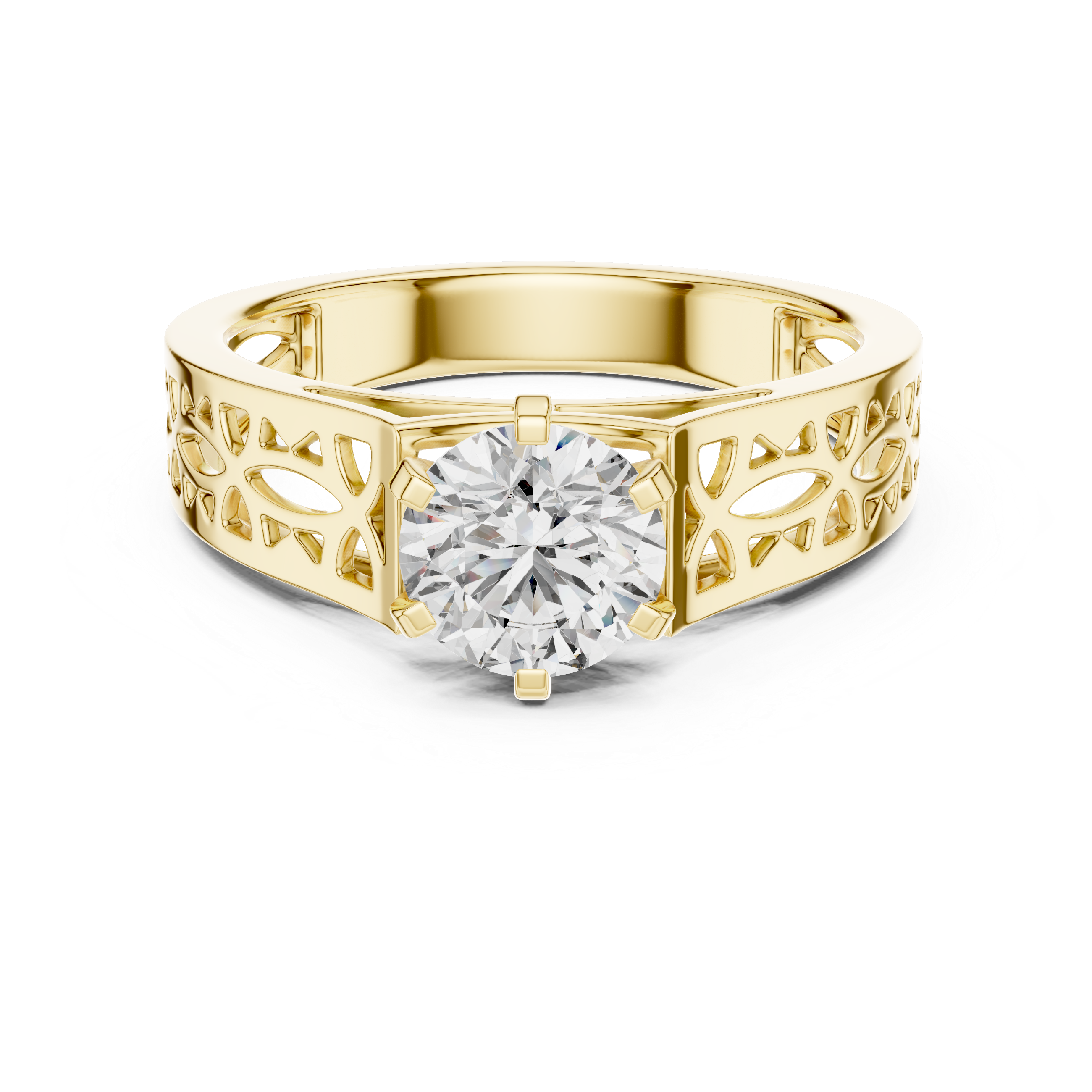 1CT SOLTAIRE RING WITH UNIQUE SHANK