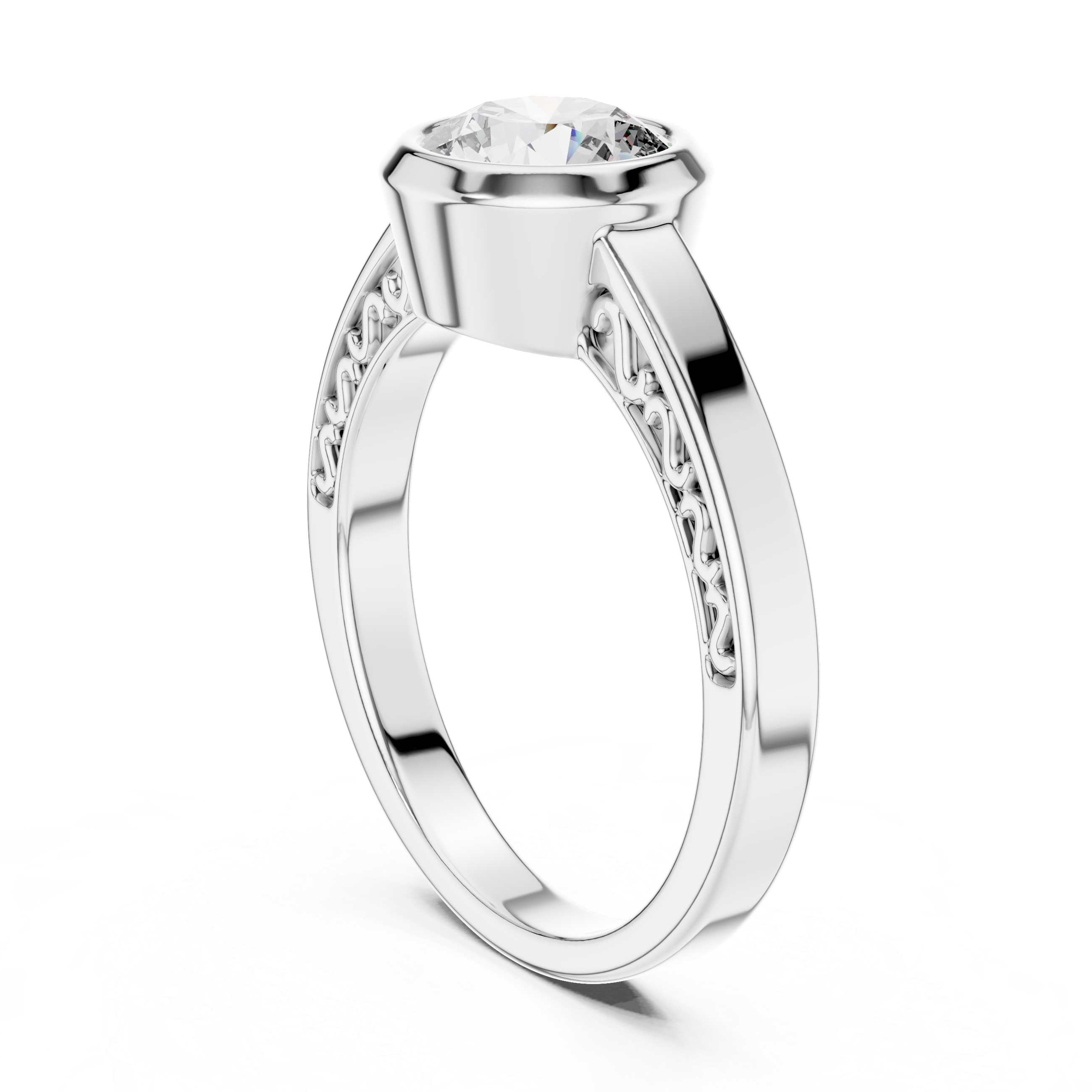 1CT SOLITAIRE RING WITH BEZEL SETTING