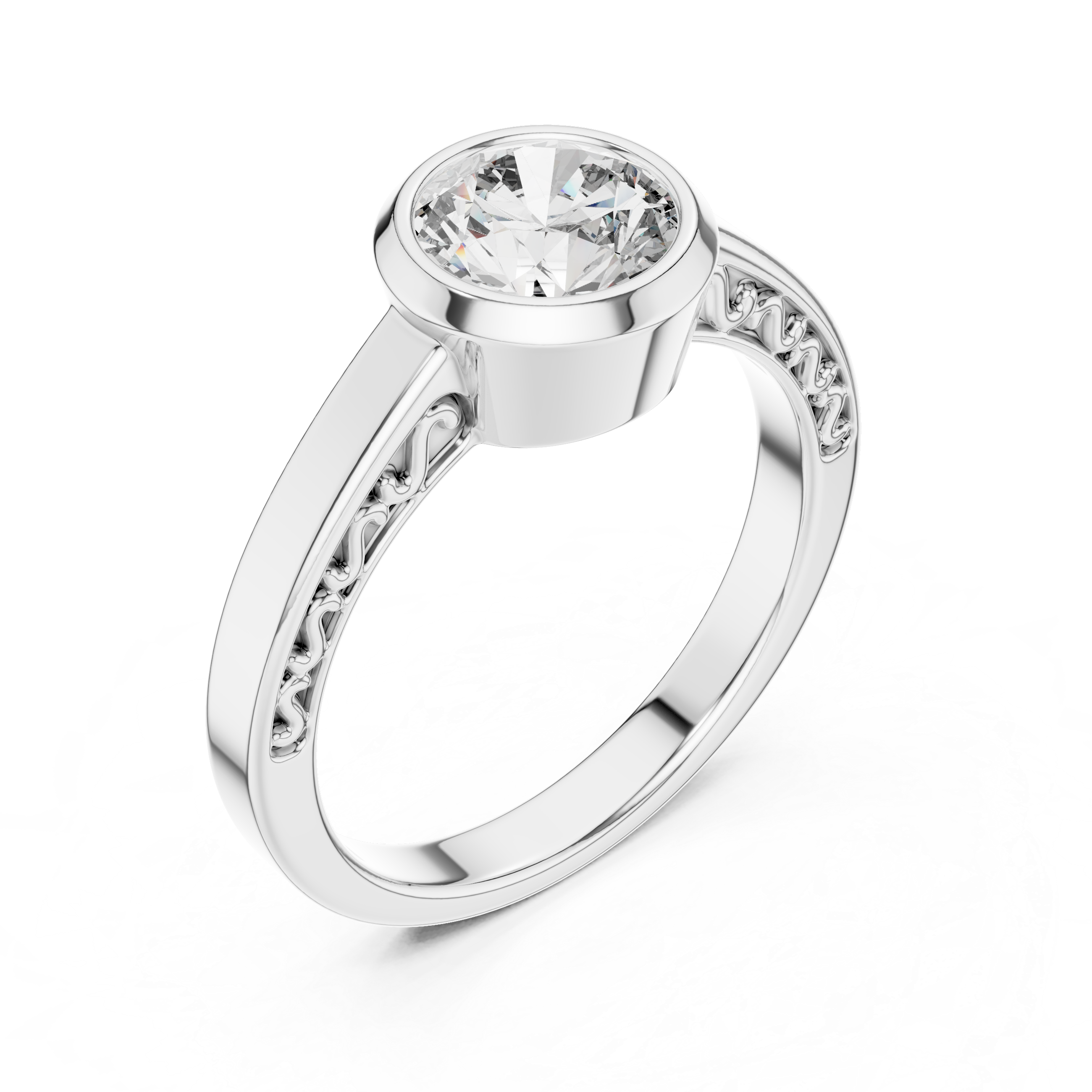 1CT SOLITAIRE RING WITH BEZEL SETTING