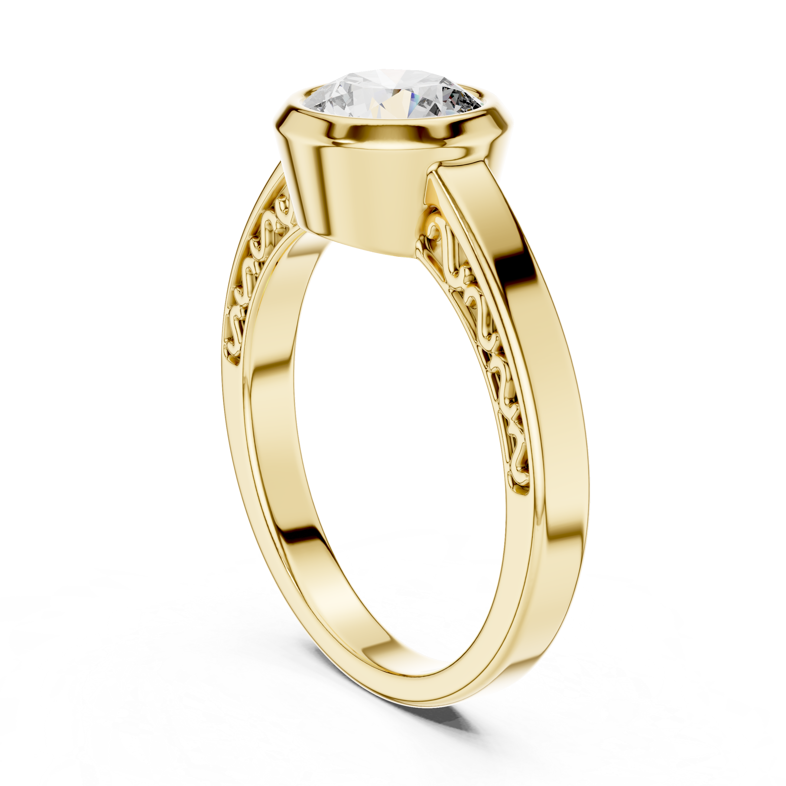 1CT SOLITAIRE RING WITH BEZEL SETTING