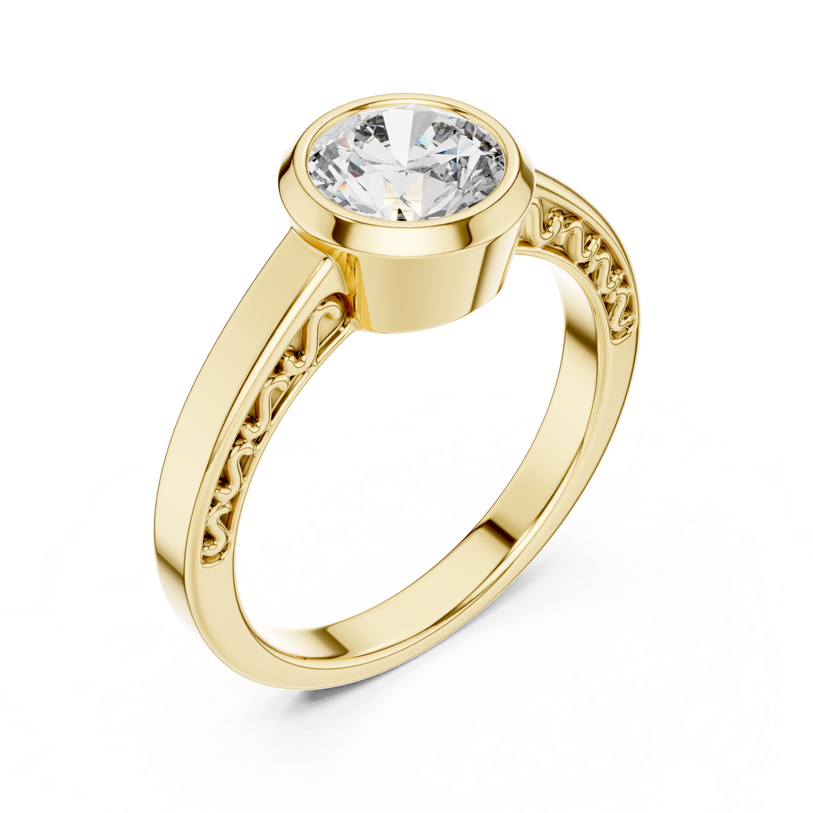 1CT SOLITAIRE RING WITH BEZEL SETTING