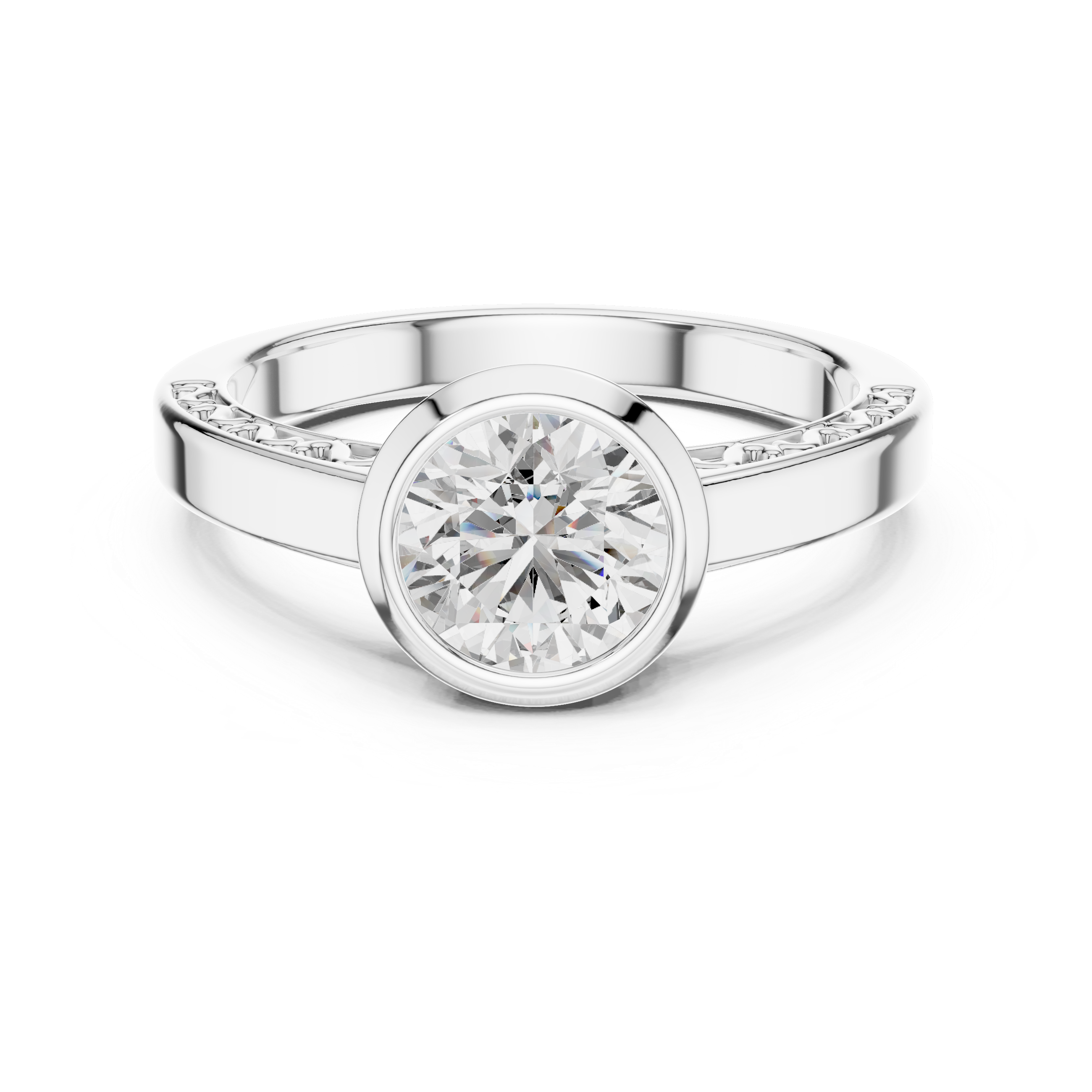 1CT SOLITAIRE RING WITH BEZEL SETTING