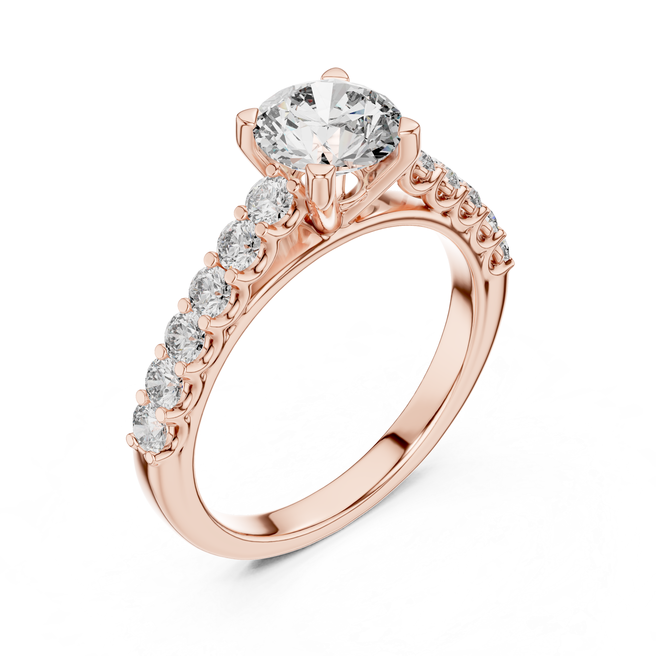1CT SOLITAIRE WITH SIDE DIAMOND BAND