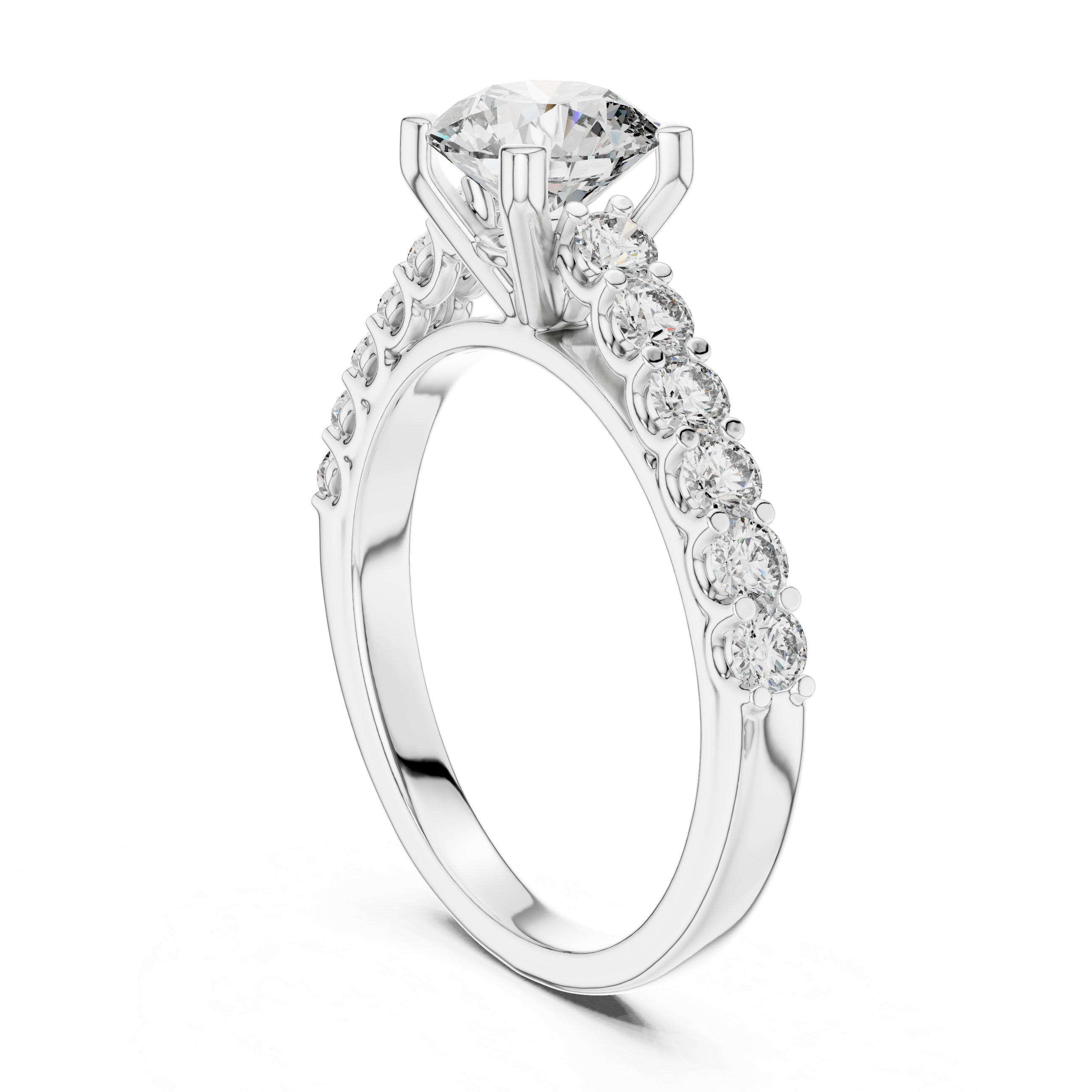 1CT SOLITAIRE WITH SIDE DIAMOND BAND