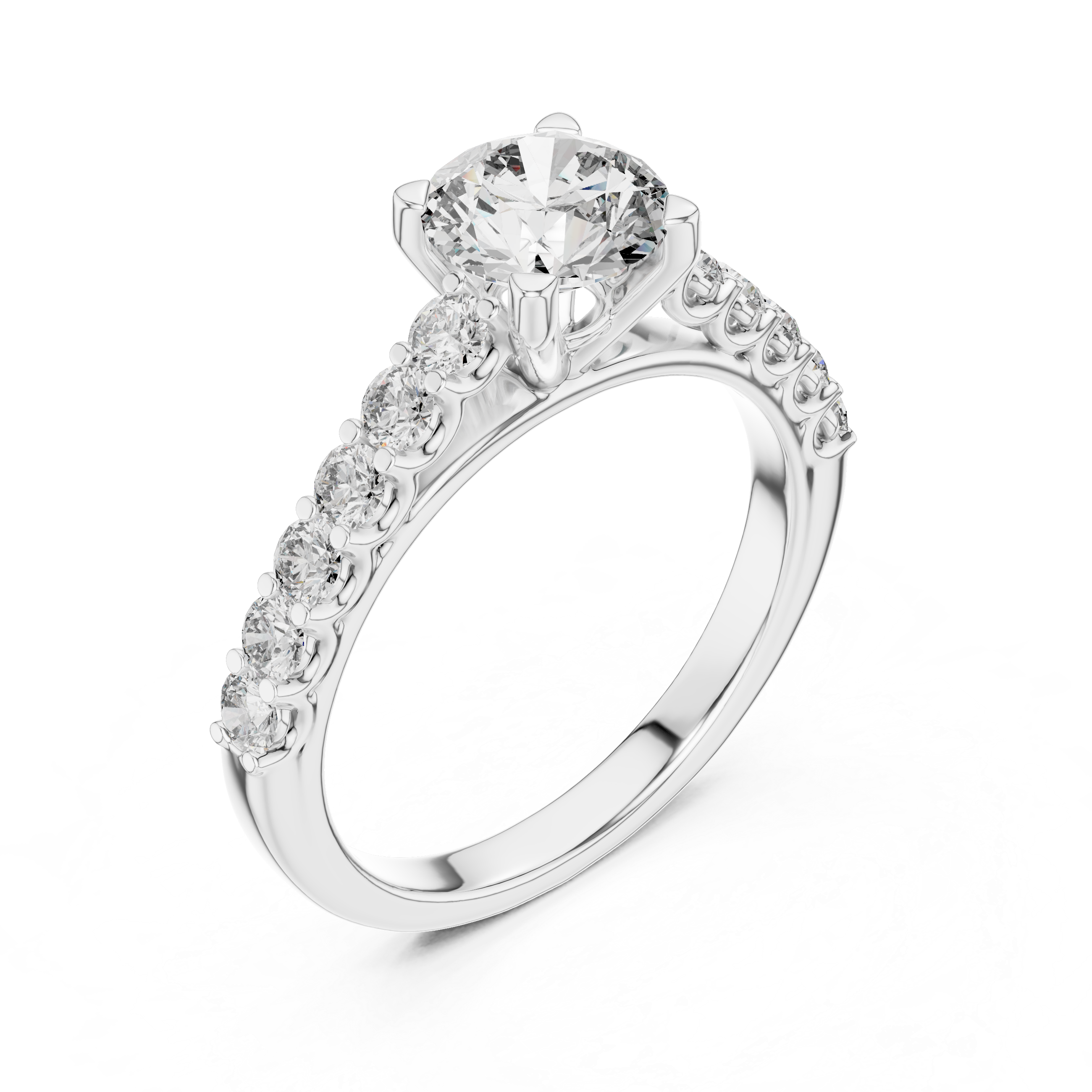 1CT SOLITAIRE WITH SIDE DIAMOND BAND