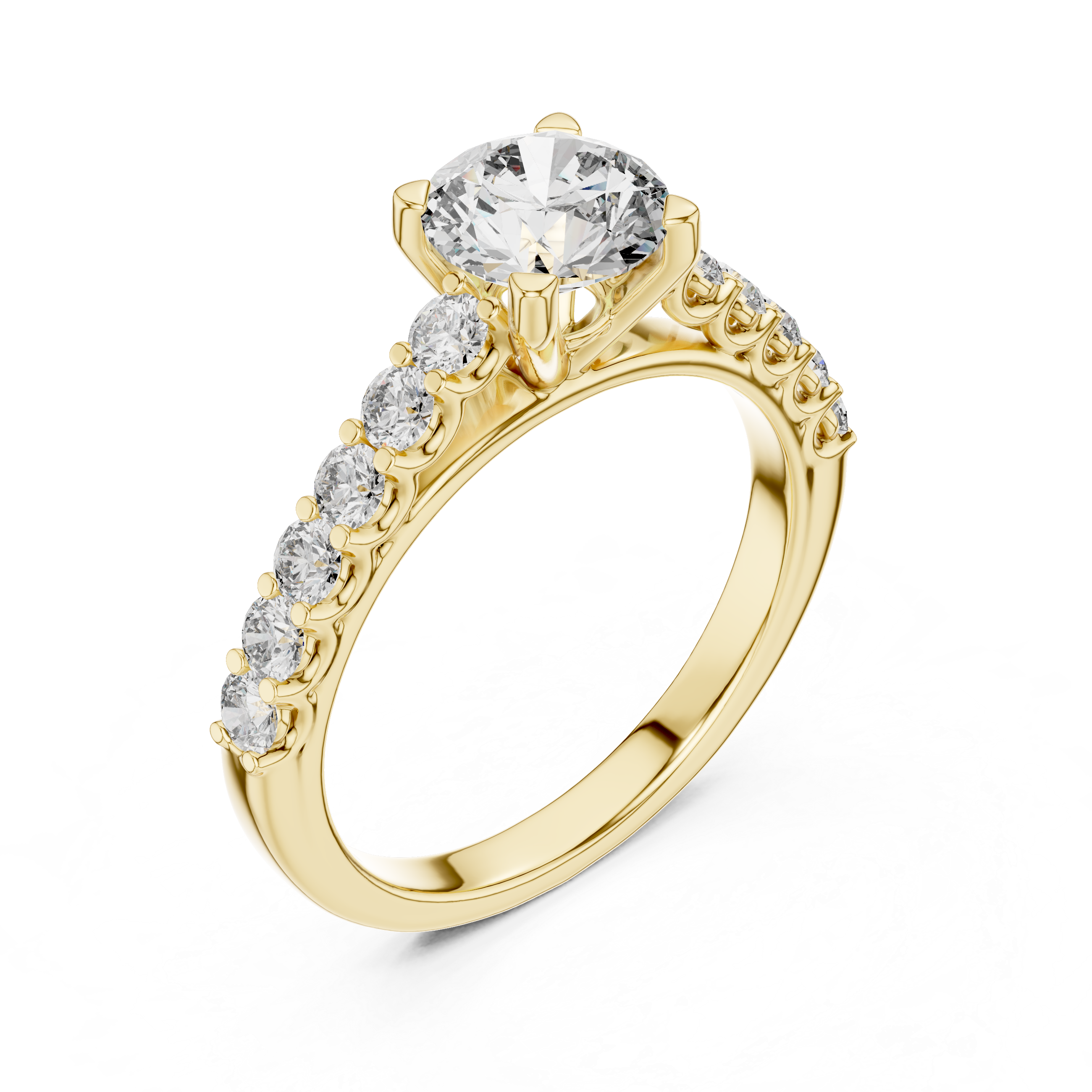 1CT SOLITAIRE WITH SIDE DIAMOND BAND