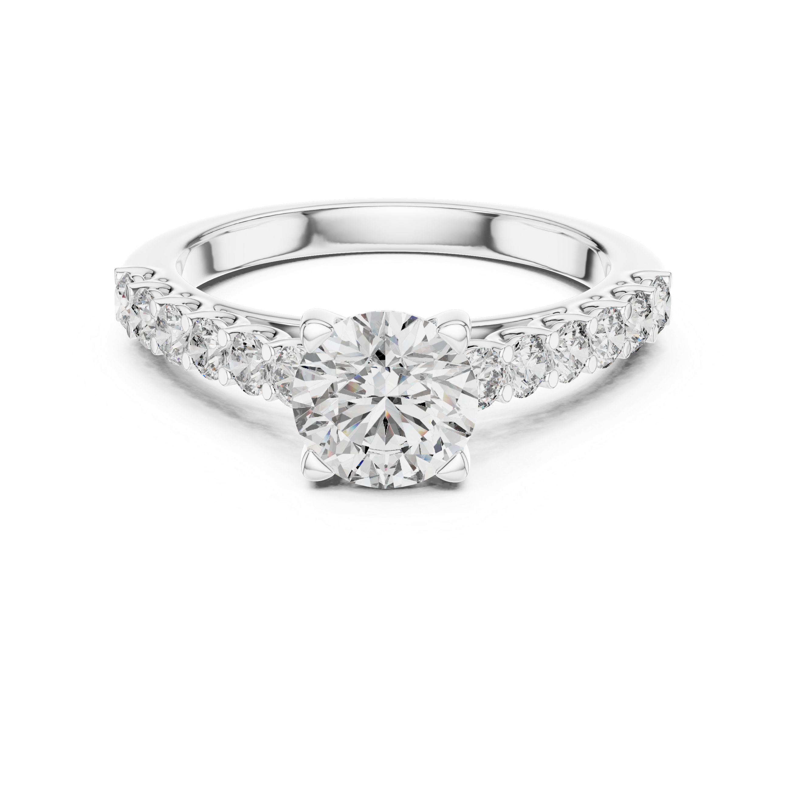 1CT SOLITAIRE WITH SIDE DIAMOND BAND