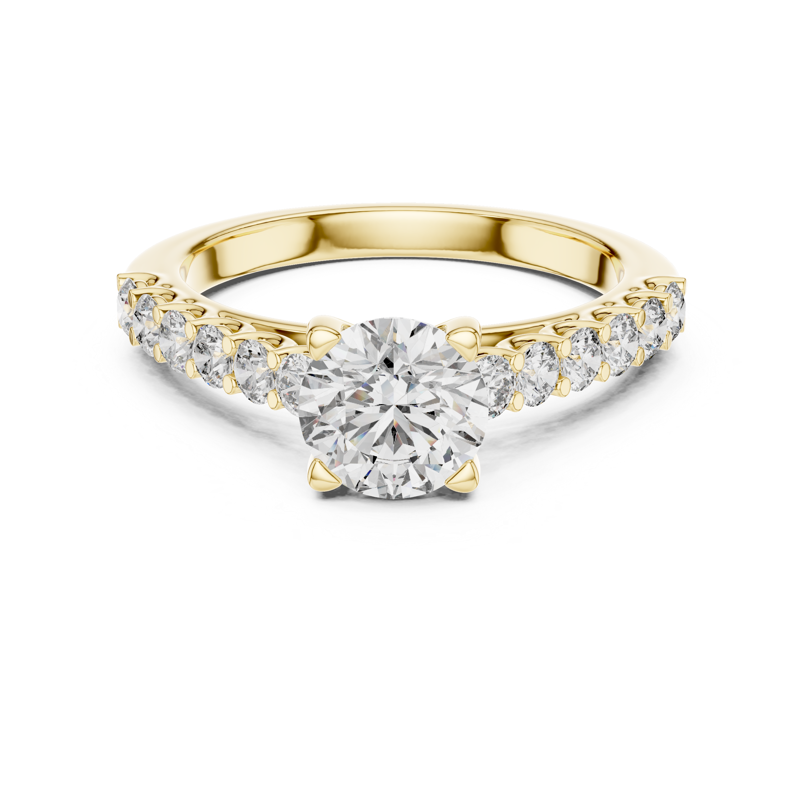 1CT SOLITAIRE WITH SIDE DIAMOND BAND