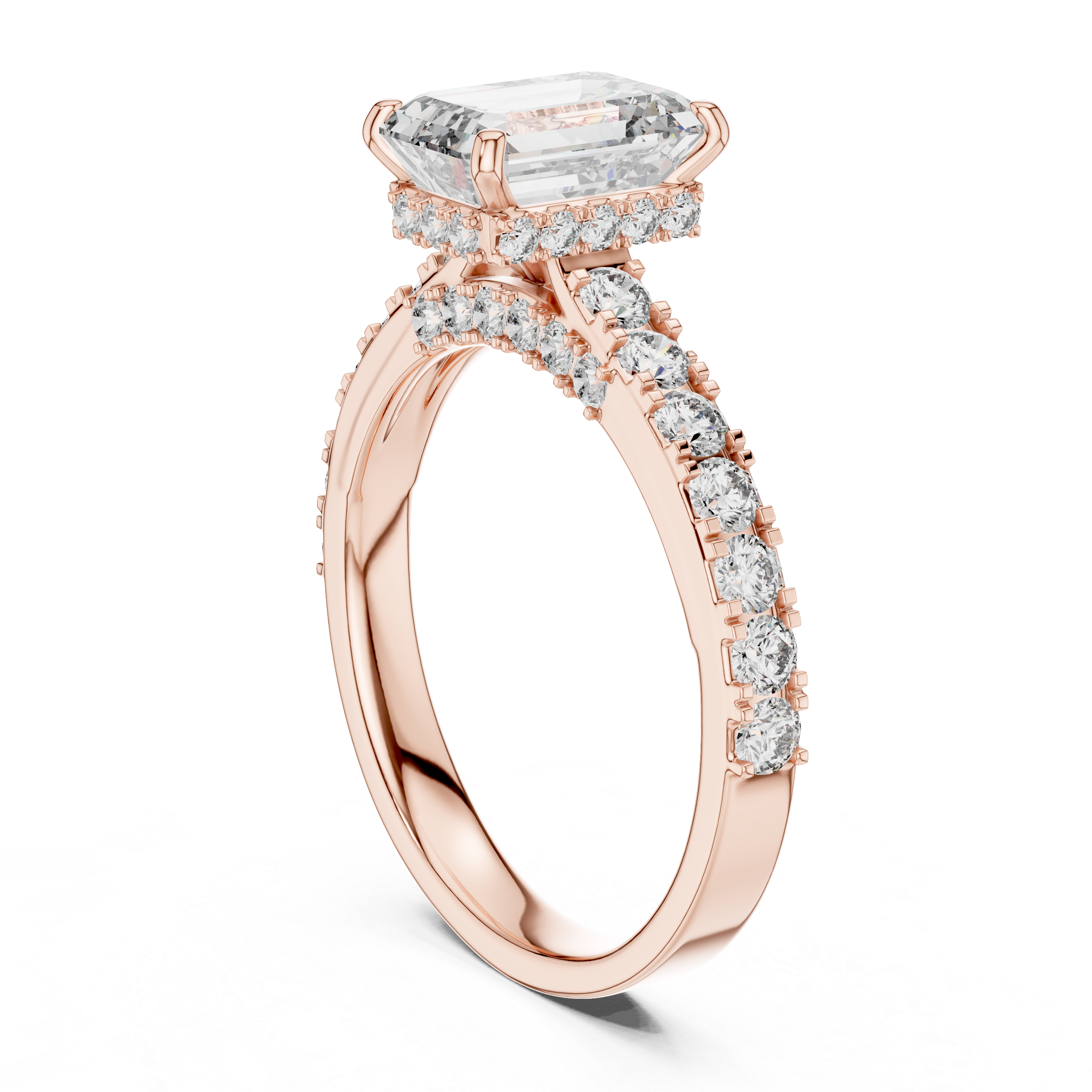 1.5CT EMRALD WITH HIDDEN HALO ENGAGEMENT RING