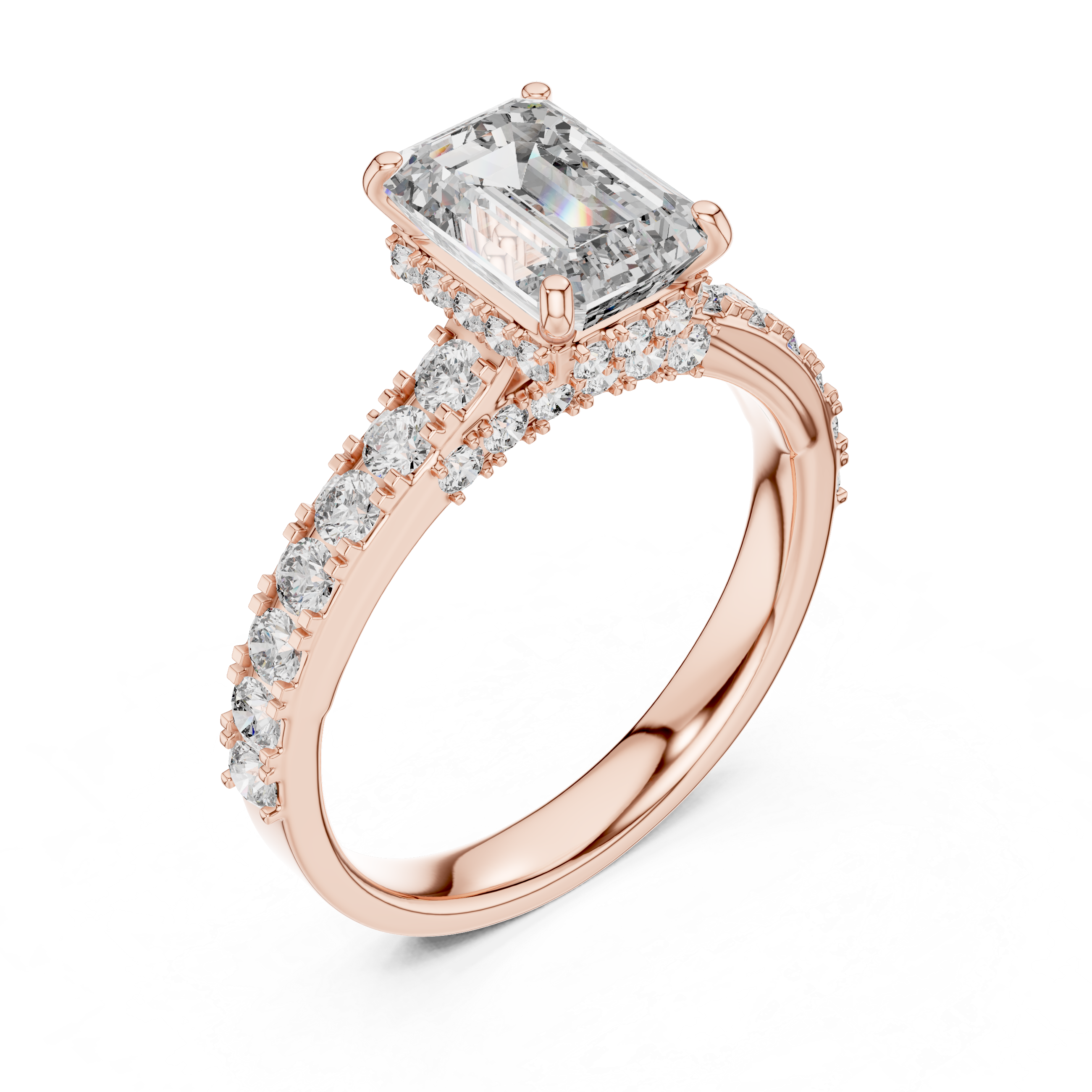 1.5CT EMRALD WITH HIDDEN HALO ENGAGEMENT RING