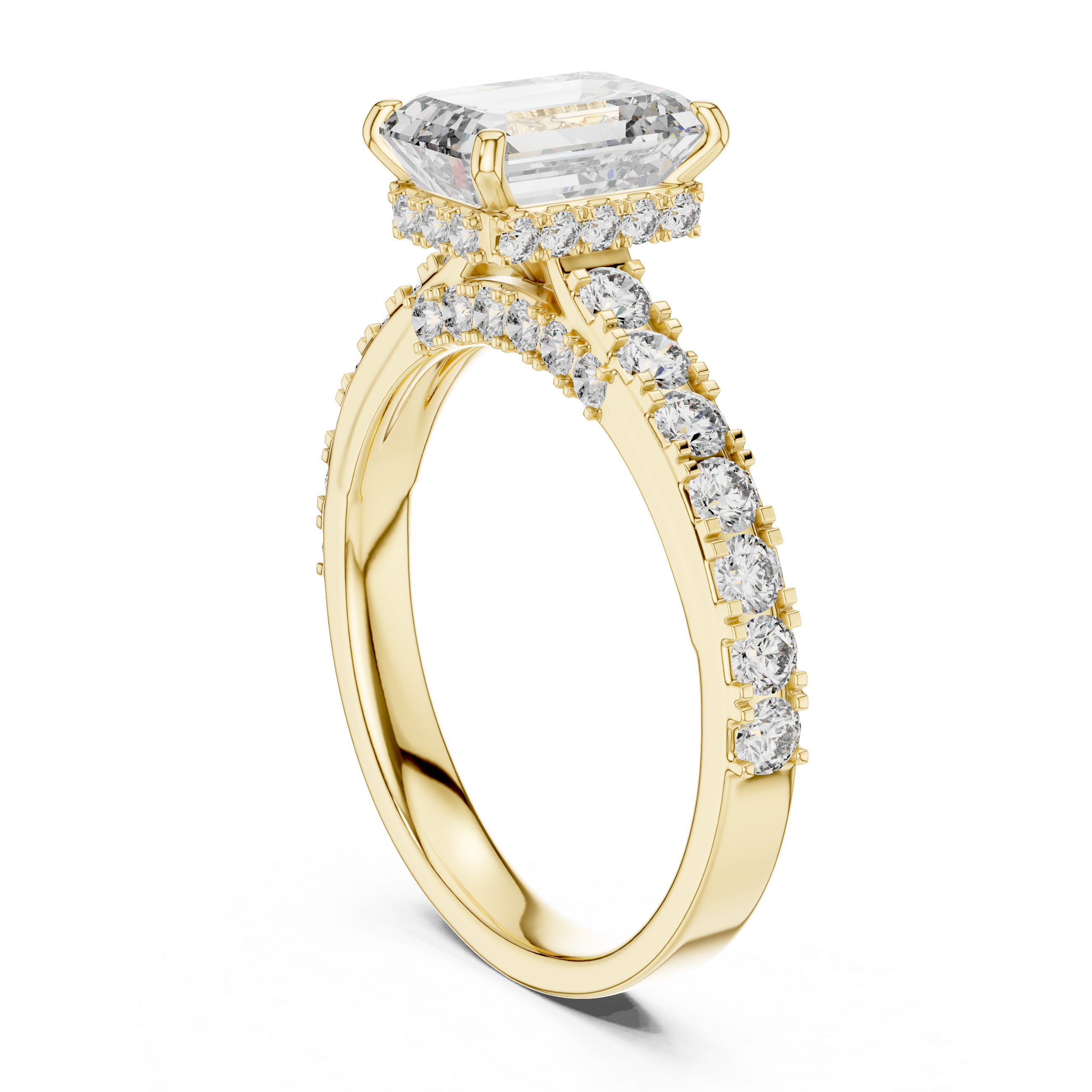 1.5CT EMRALD WITH HIDDEN HALO ENGAGEMENT RING