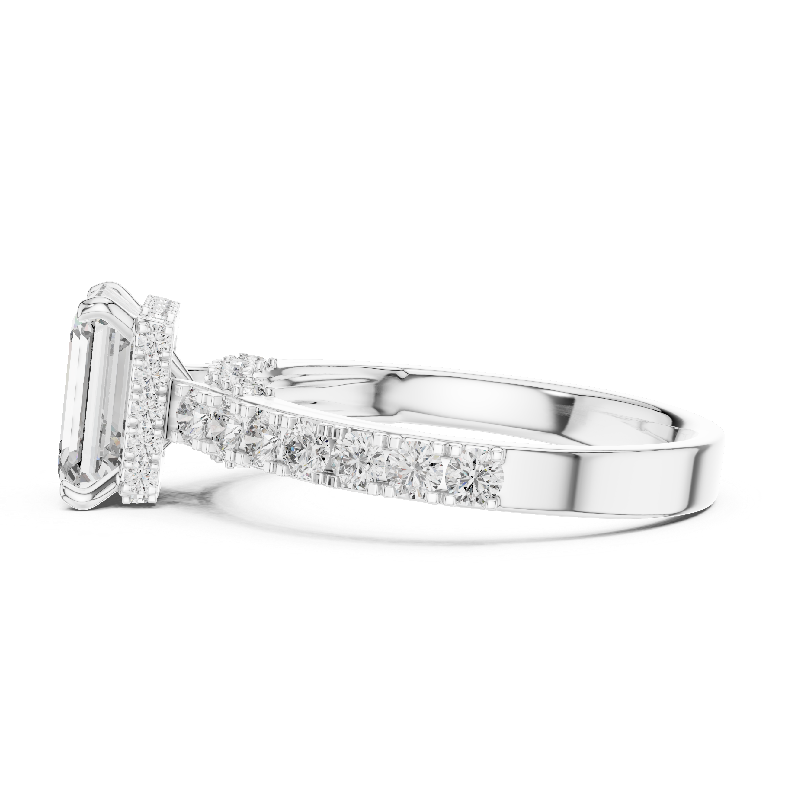 1.5CT EMRALD WITH HIDDEN HALO ENGAGEMENT RING