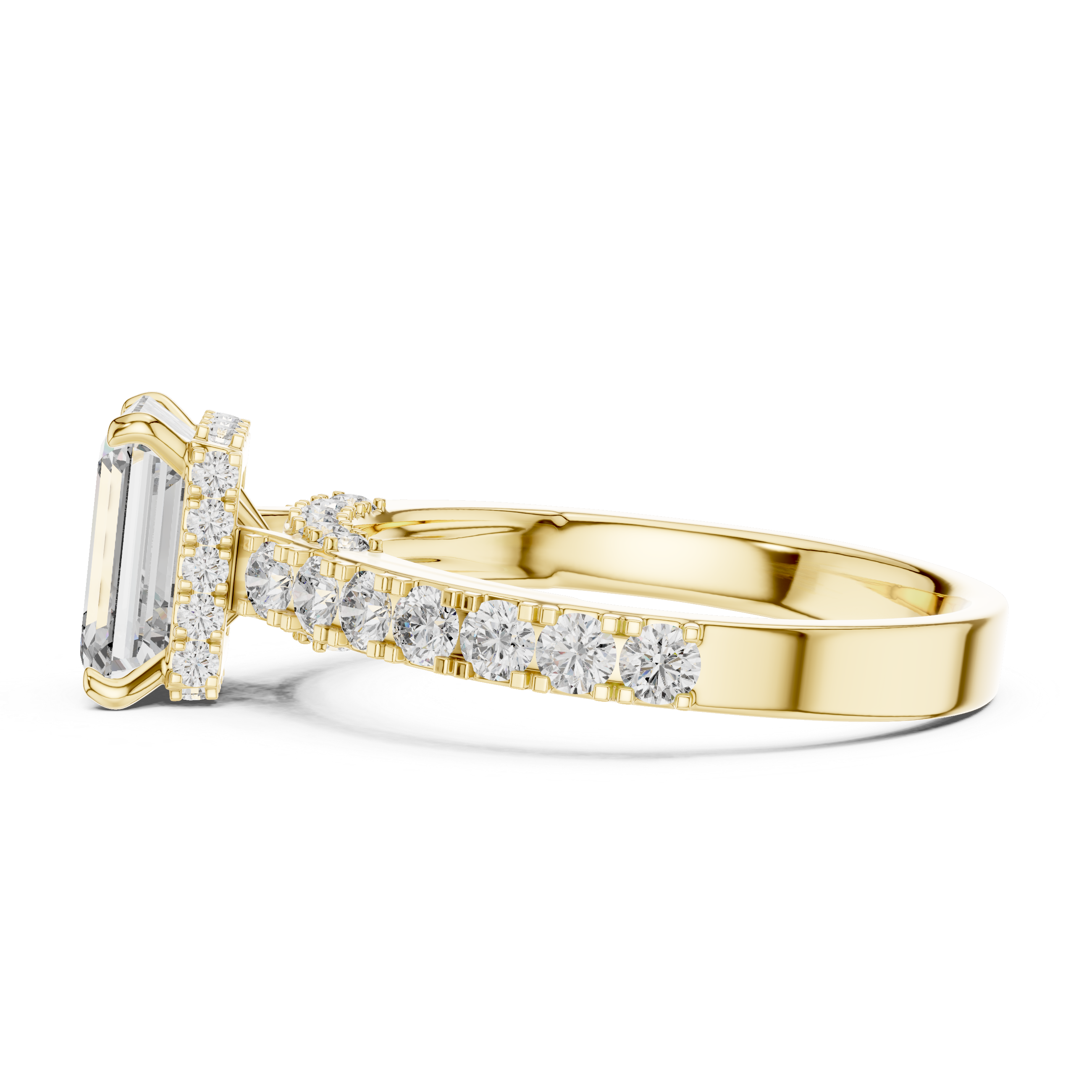1.5CT EMRALD WITH HIDDEN HALO ENGAGEMENT RING