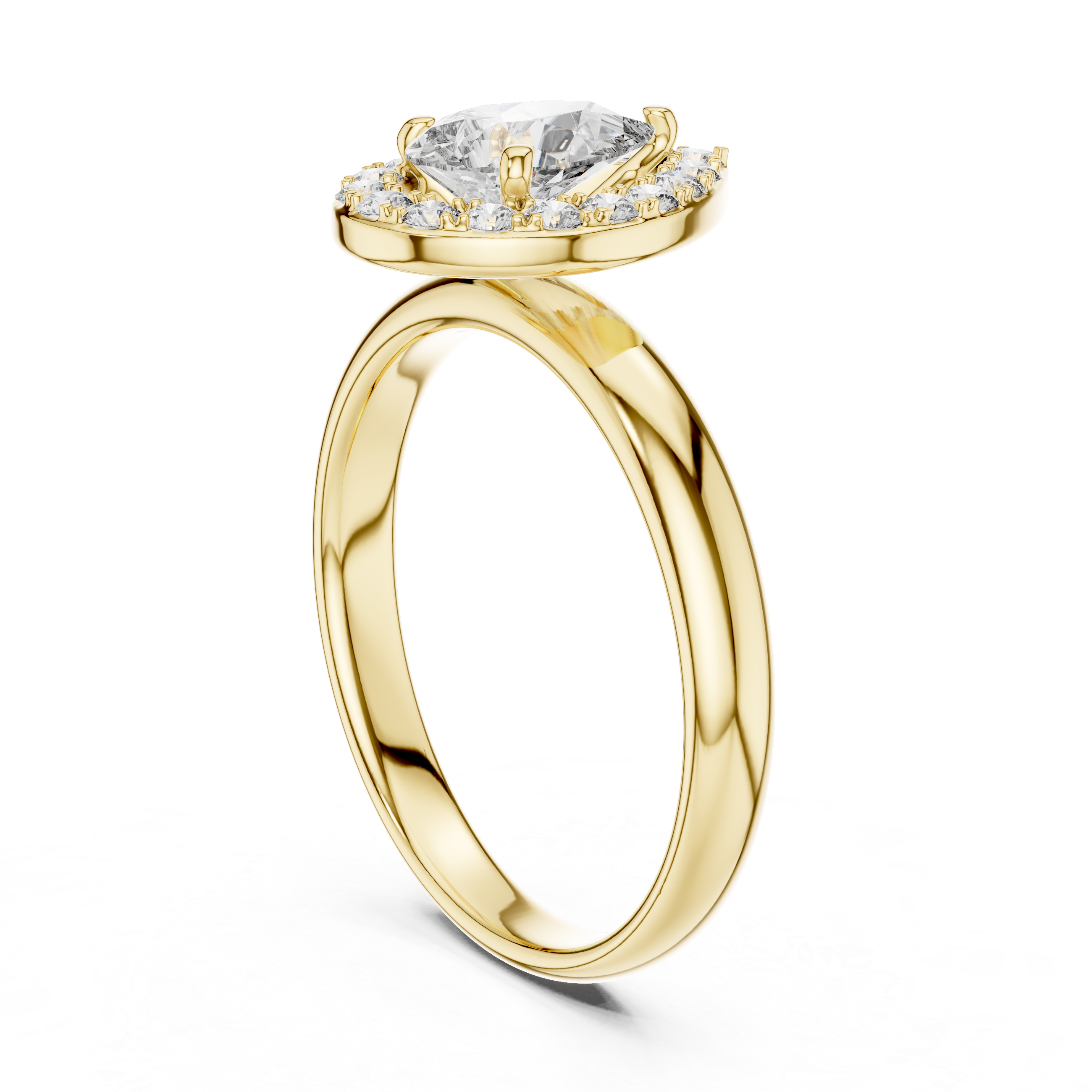 Pear Engagement Ring With  Halo Setting