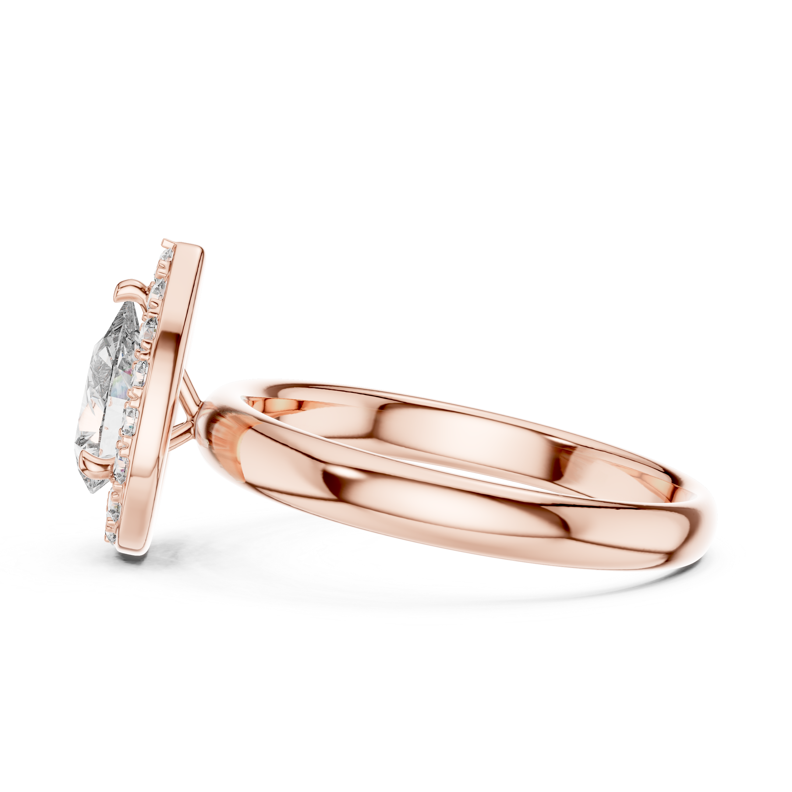 Pear Engagement Ring With  Halo Setting